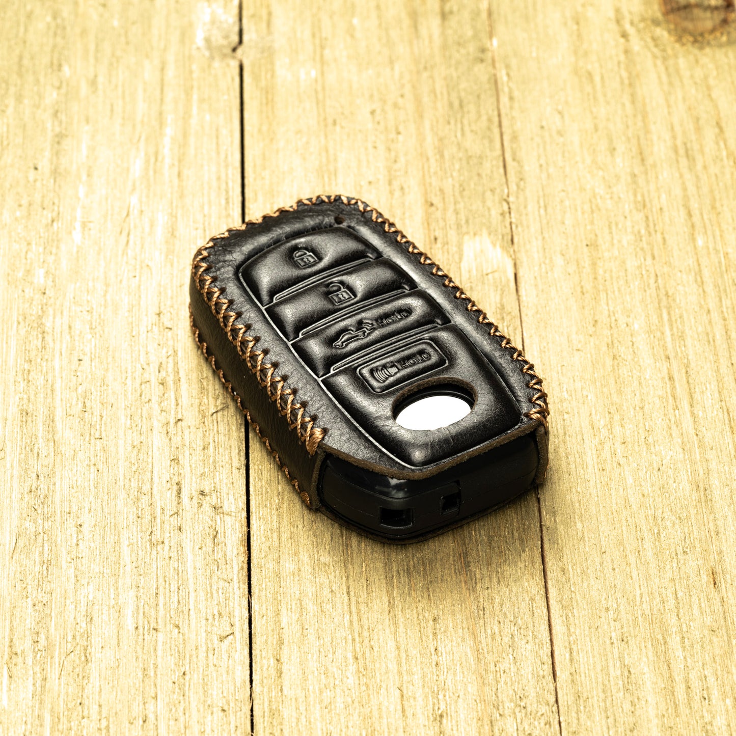Vitodeco Superior Leather Key Fob Case Compatible for Toyota Tacoma, Toyota Tundra 2022-2025, 4-Button