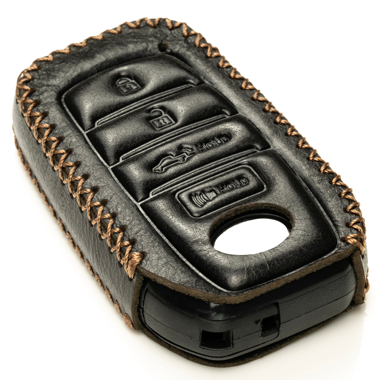 Vitodeco Superior Leather Key Fob Case Compatible for Toyota Tacoma, Toyota Tundra 2022-2025, 4-Button