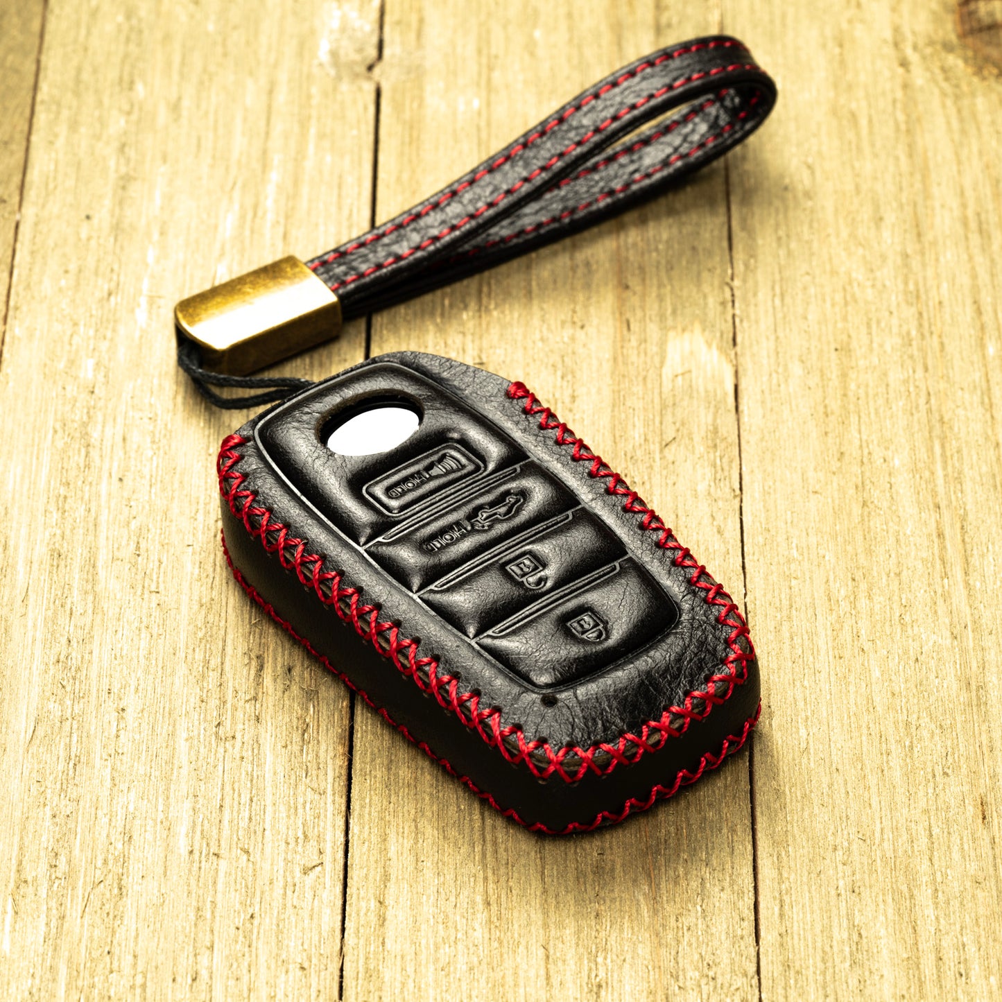 Vitodeco Superior Leather Key Fob Case Compatible for Toyota Tacoma, Toyota Tundra 2022-2025, 4-Button