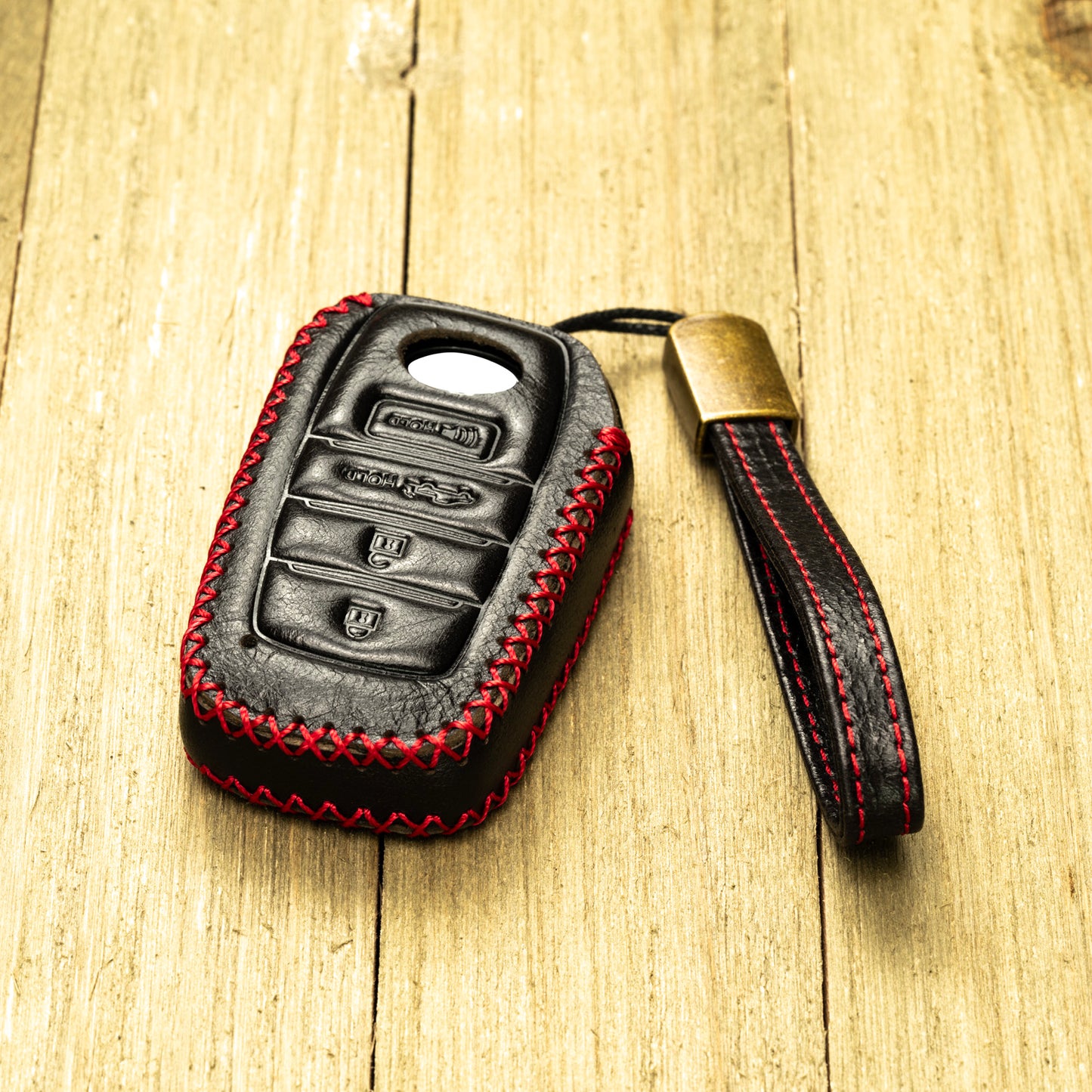 Vitodeco Superior Leather Key Fob Case Compatible for Toyota Tacoma, Toyota Tundra 2022-2025, 4-Button