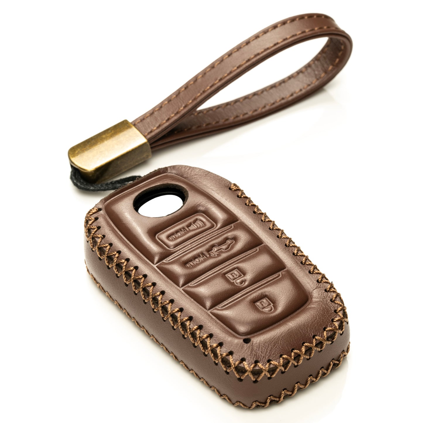 Vitodeco Superior Leather Key Fob Case Compatible for Toyota Tacoma, Toyota Tundra 2022-2025, 4-Button
