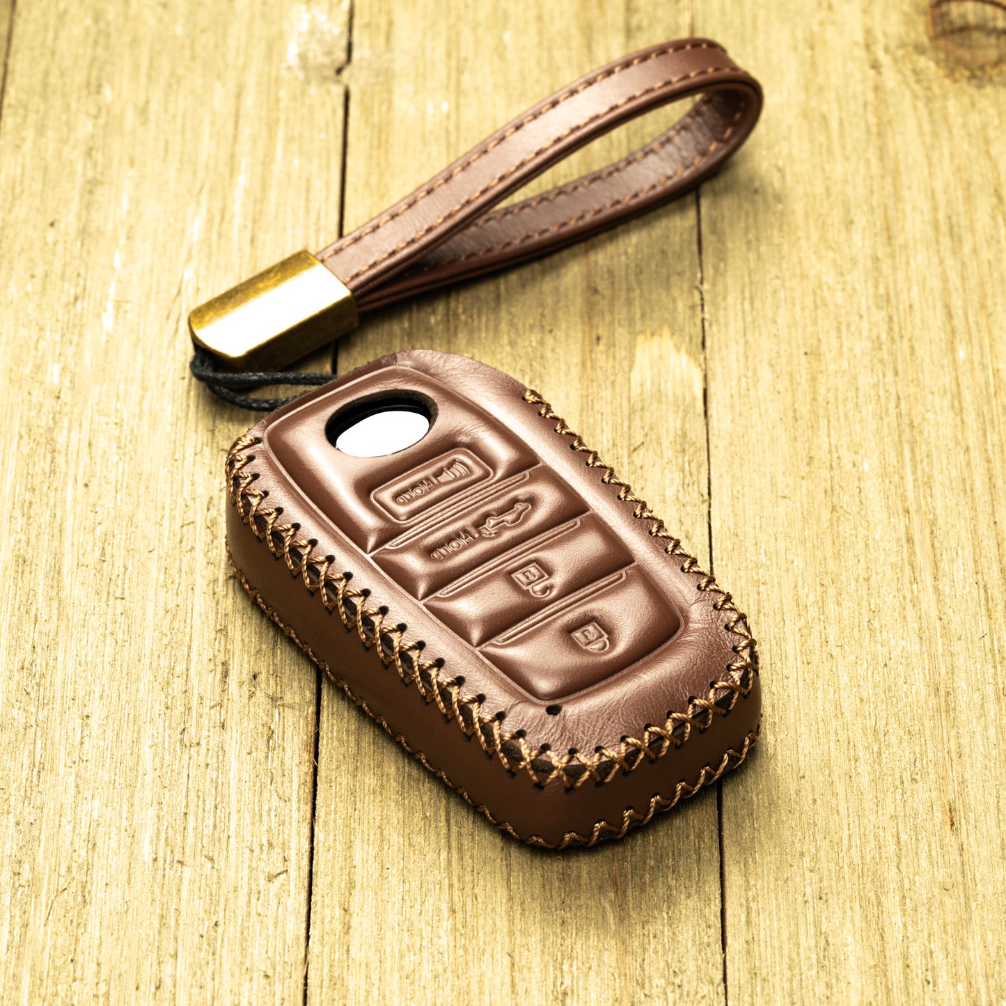 Vitodeco Superior Leather Key Fob Case Compatible for Toyota Tacoma, Toyota Tundra 2022-2025, 4-Button