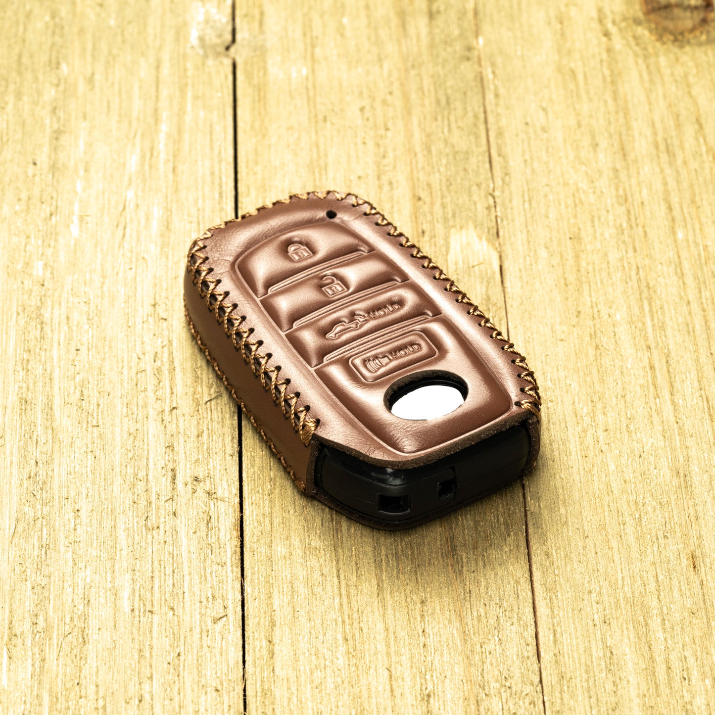 Vitodeco Superior Leather Key Fob Case Compatible for Toyota Tacoma, Toyota Tundra 2022-2025, 4-Button