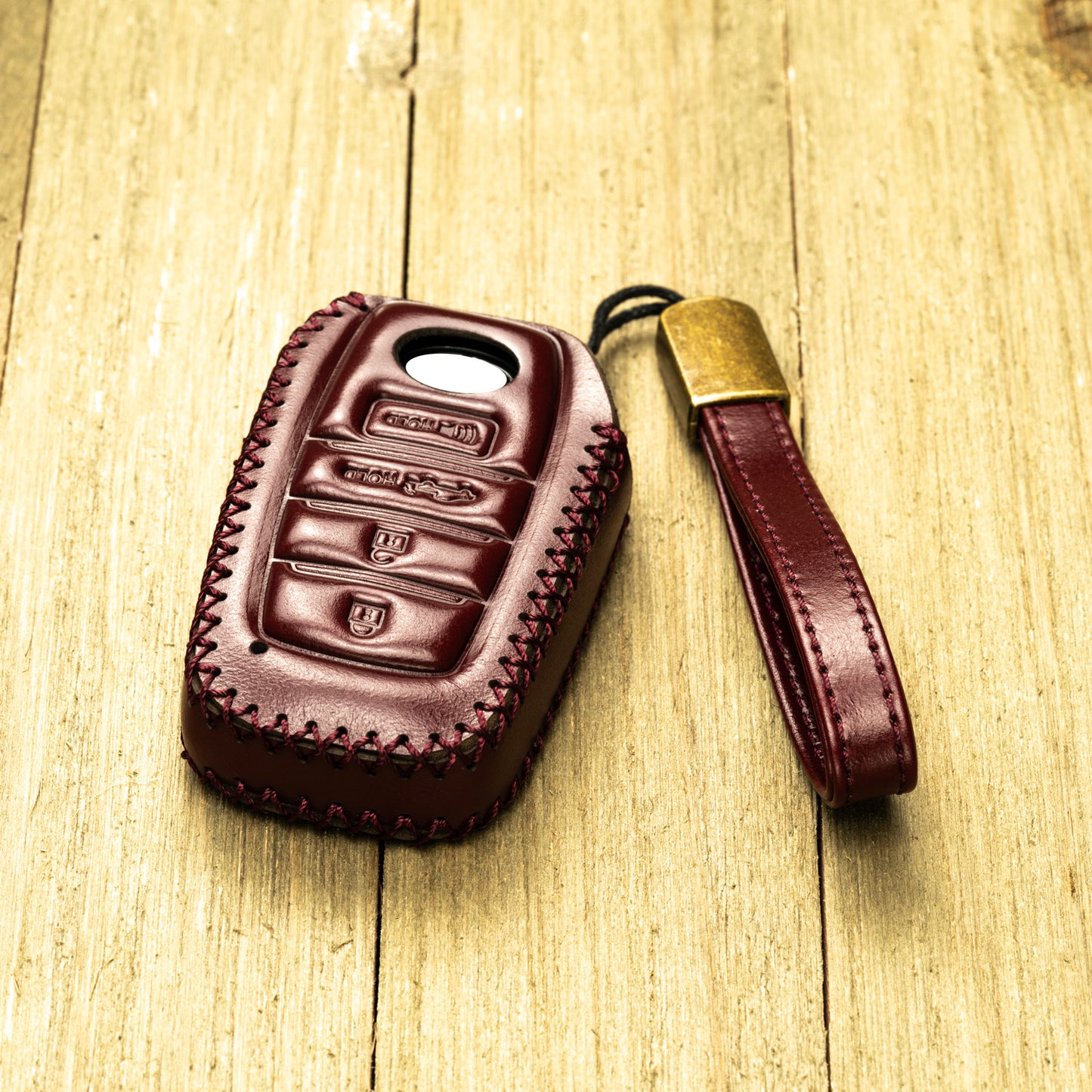 Vitodeco Superior Leather Key Fob Case Compatible for Toyota Tacoma, Toyota Tundra 2022-2025, 4-Button
