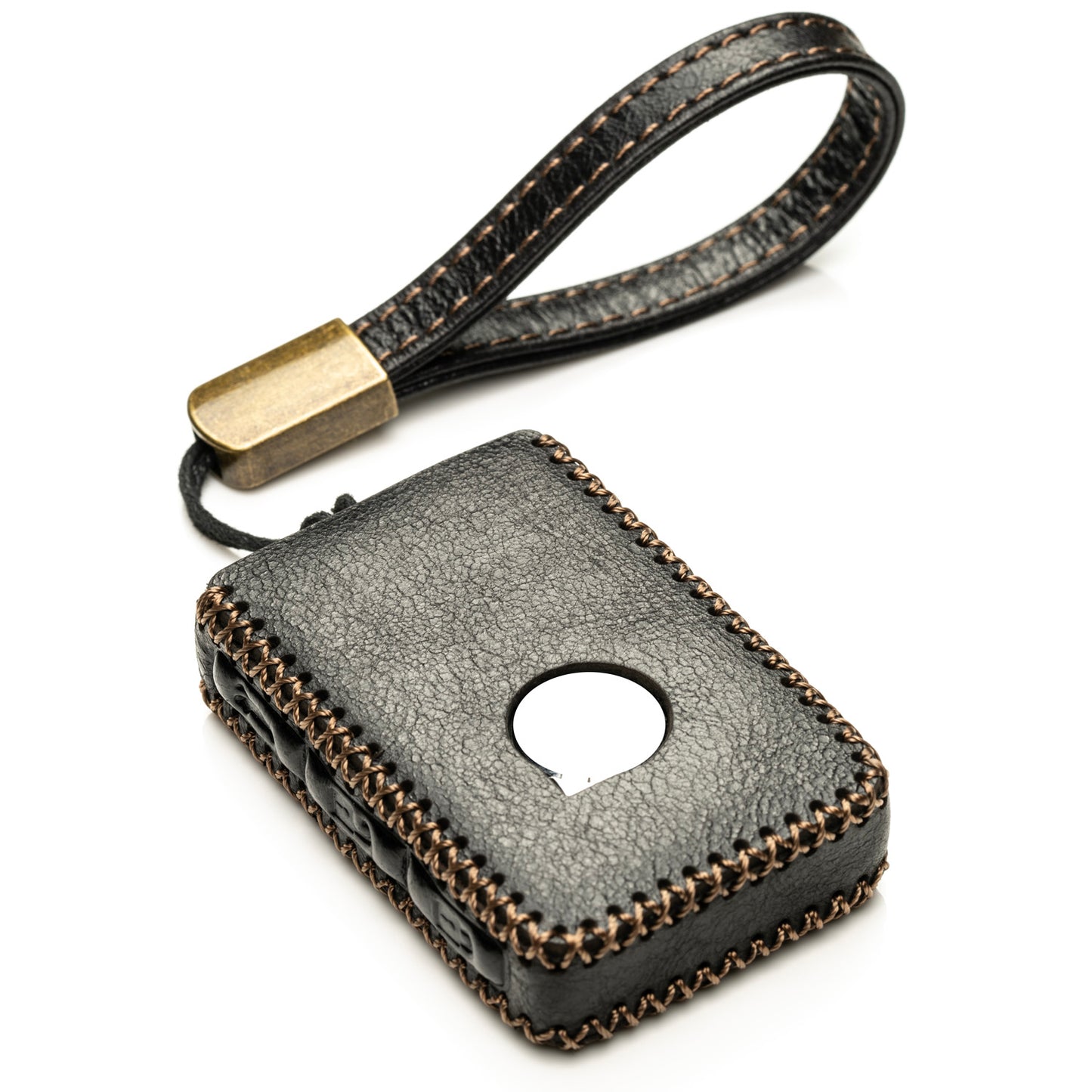 Vitodeco Superior Leather Key Fob Case Compatible for Volvo XC40, XC60, XC90, S90, S60, V60, V90 2019-2025, 4-Button