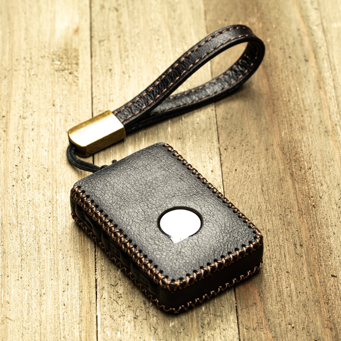 Vitodeco Superior Leather Key Fob Case Compatible for Volvo XC40, XC60, XC90, S90, S60, V60, V90 2019-2025, 4-Button