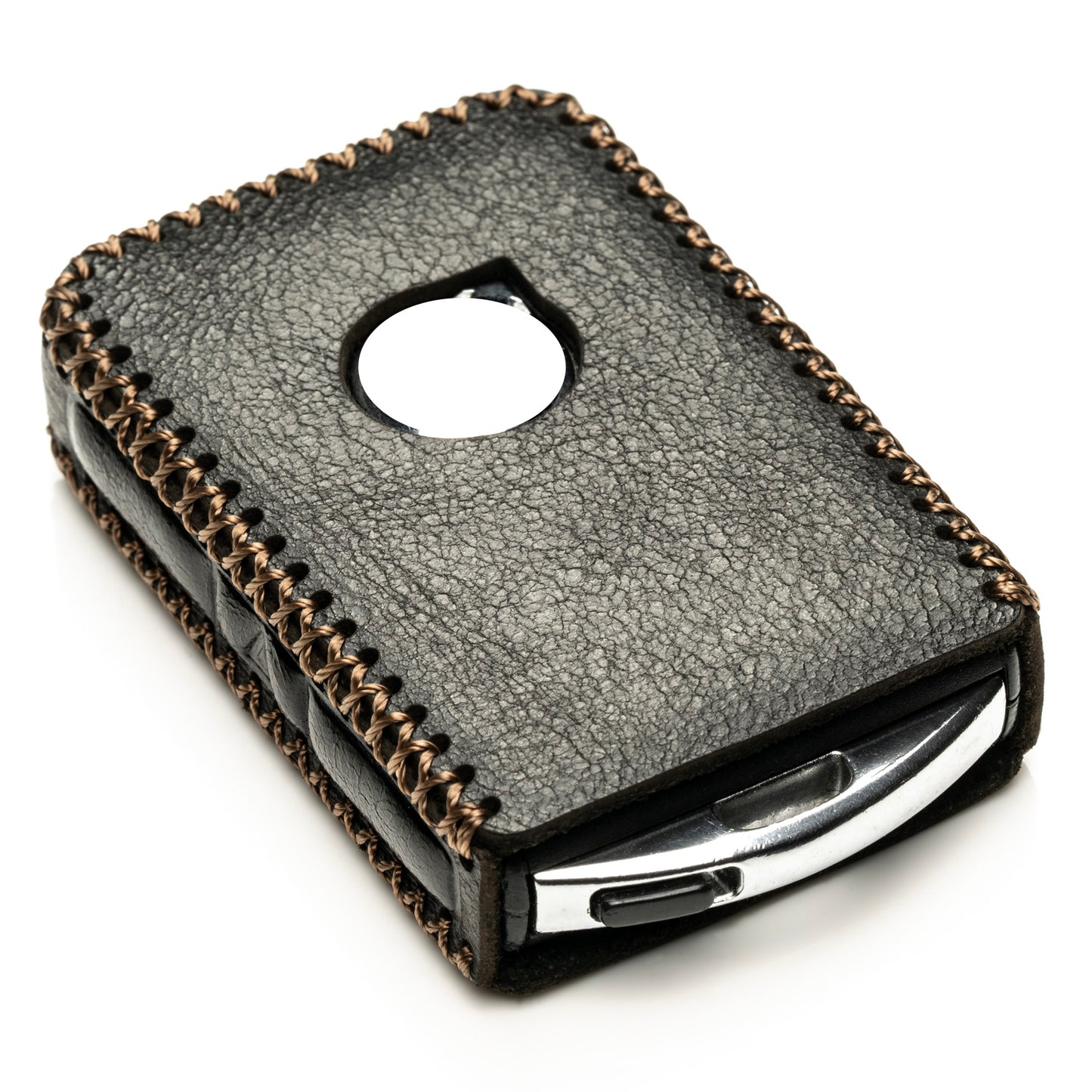 Vitodeco Superior Leather Key Fob Case Compatible for Volvo XC40, XC60, XC90, S90, S60, V60, V90 2019-2025, 4-Button