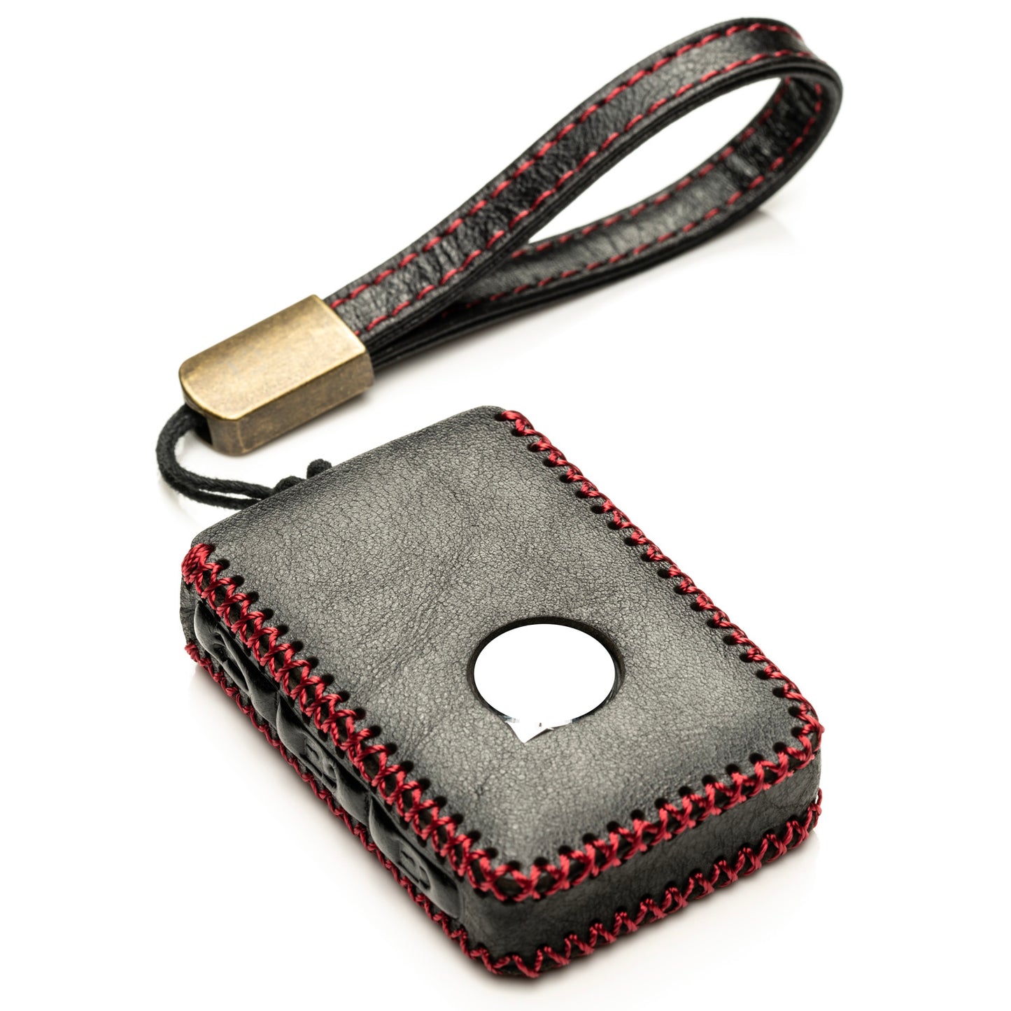 Vitodeco Superior Leather Key Fob Case Compatible for Volvo XC40, XC60, XC90, S90, S60, V60, V90 2019-2025, 4-Button