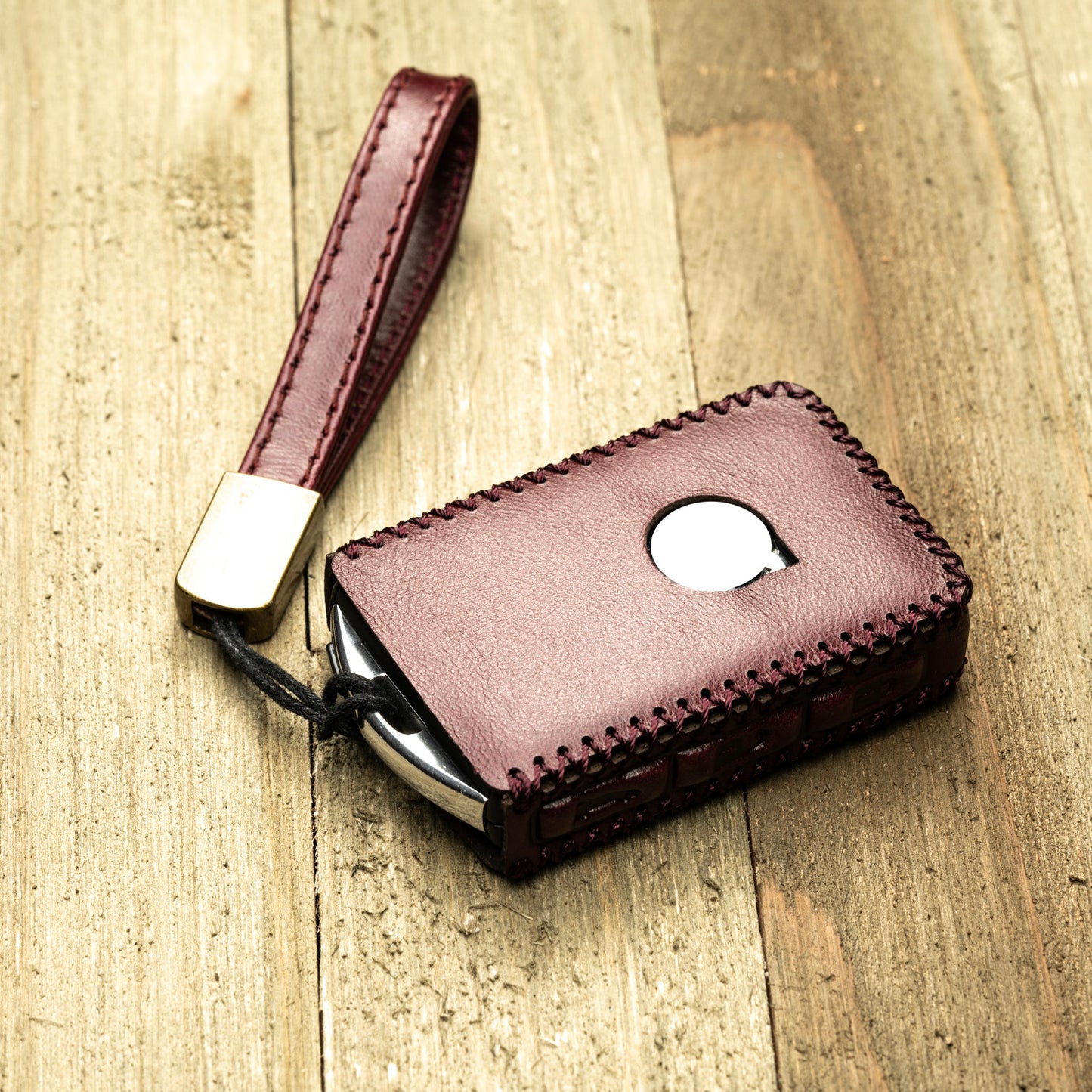Vitodeco Superior Leather Key Fob Case Compatible for Volvo XC40, XC60, XC90, S90, S60, V60, V90 2019-2025, 4-Button