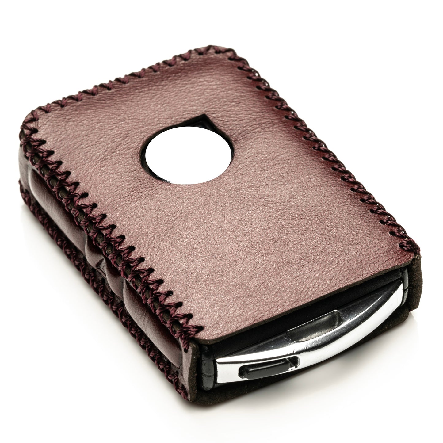 Vitodeco Superior Leather Key Fob Case Compatible for Volvo XC40, XC60, XC90, S90, S60, V60, V90 2019-2025, 4-Button