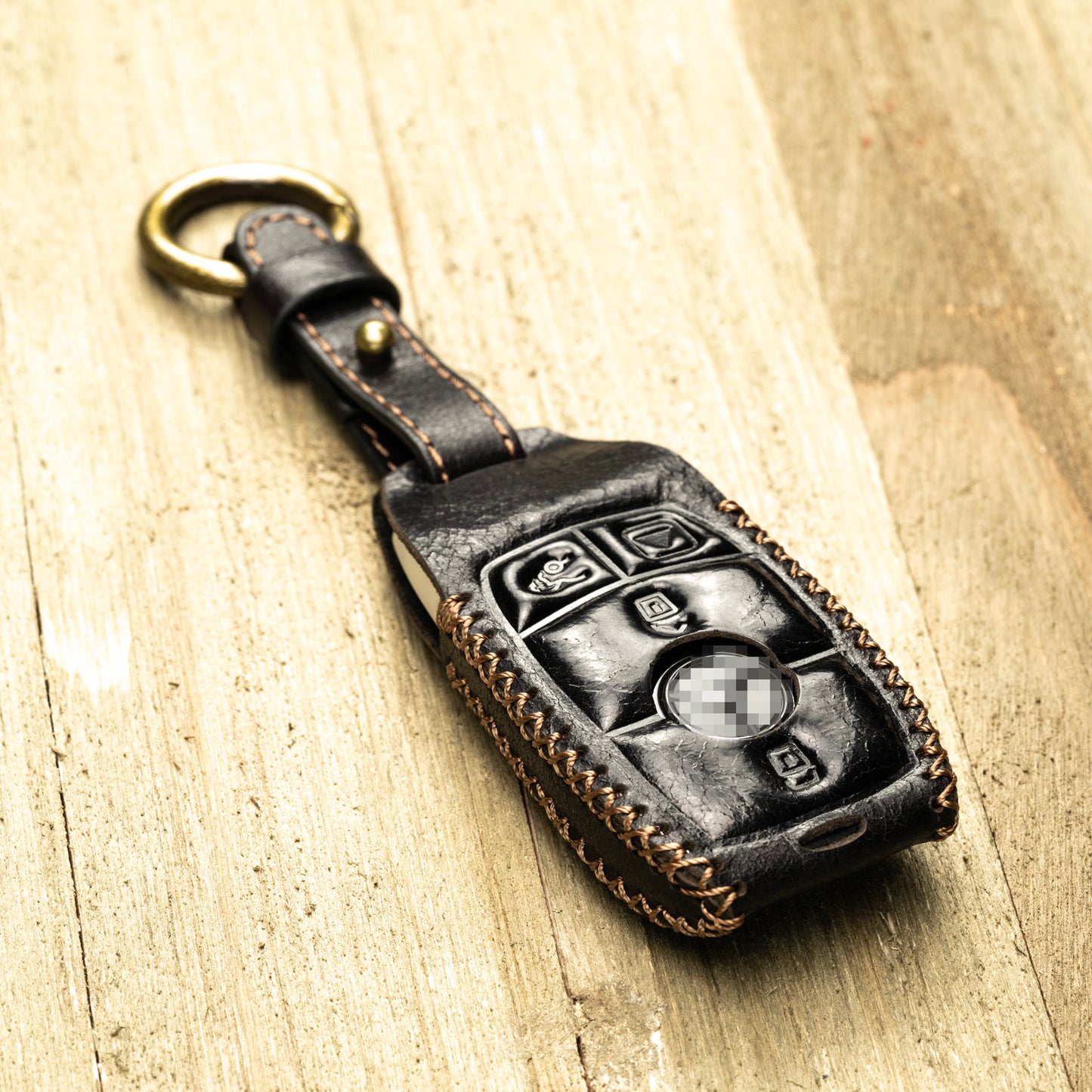 Vitodeco Superior Leather Key Fob Case Compatible for Mercedes-Benz A, C, E, S, Cla, Cls, Gla, Glb, Glc, Gle, Gls, G Class 2017-2024, 4-Button