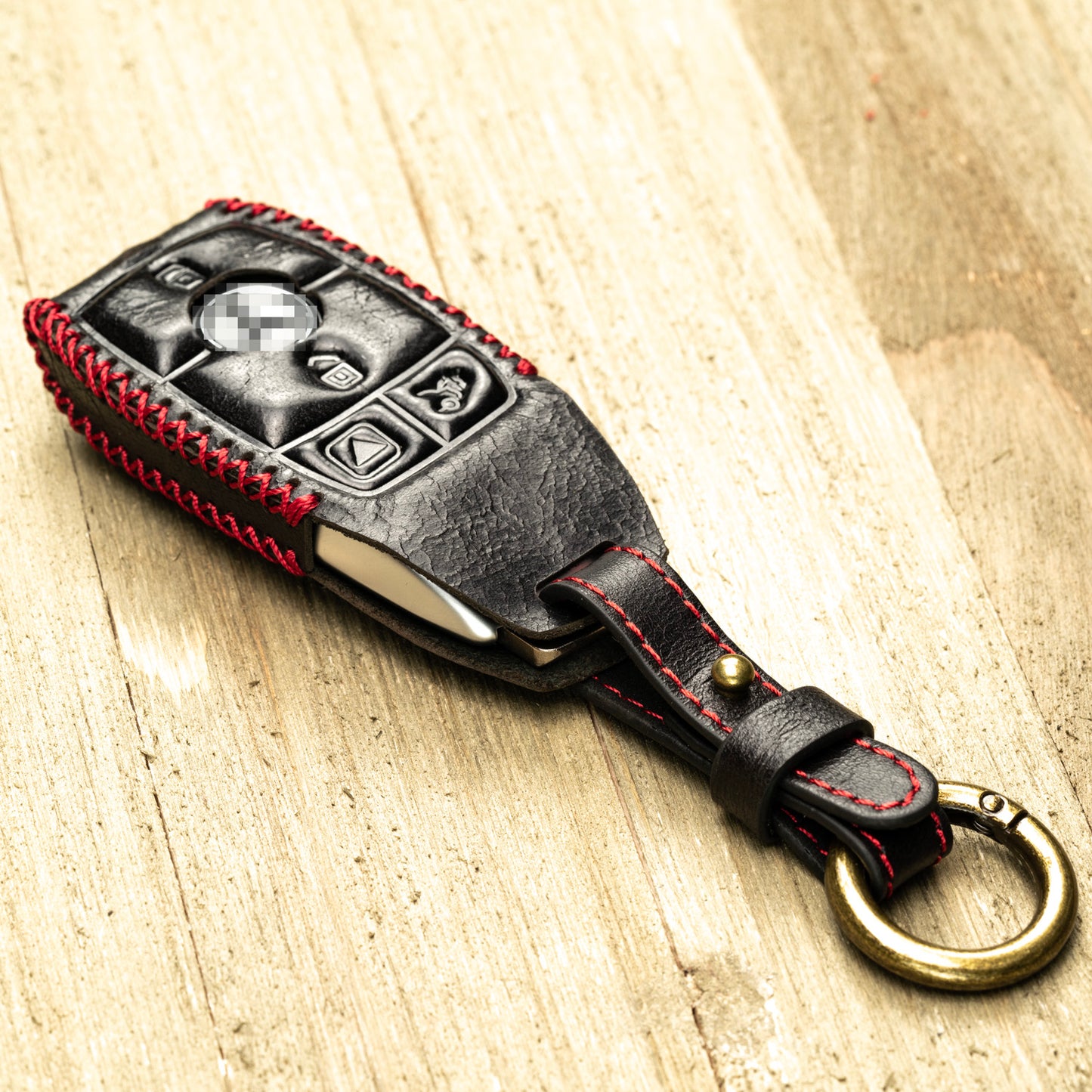Vitodeco Superior Leather Key Fob Case Compatible for Mercedes-Benz A, C, E, S, Cla, Cls, Gla, Glb, Glc, Gle, Gls, G Class 2017-2024, 4-Button
