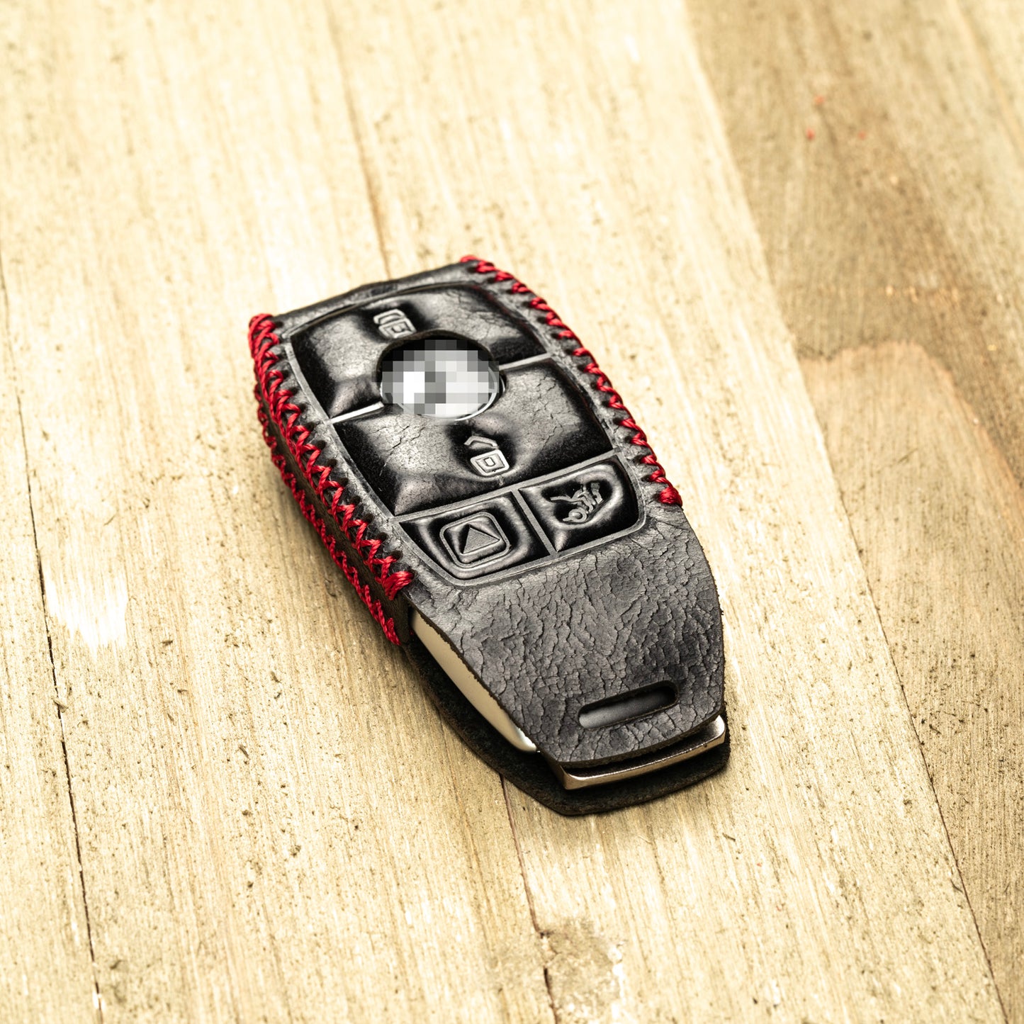 Vitodeco Superior Leather Key Fob Case Compatible for Mercedes-Benz A, C, E, S, Cla, Cls, Gla, Glb, Glc, Gle, Gls, G Class 2017-2024, 4-Button