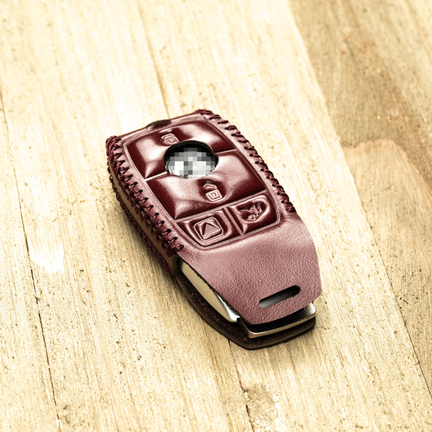 Vitodeco Superior Leather Key Fob Case Compatible for Mercedes-Benz A, C, E, S, Cla, Cls, Gla, Glb, Glc, Gle, Gls, G Class 2017-2024, 4-Button