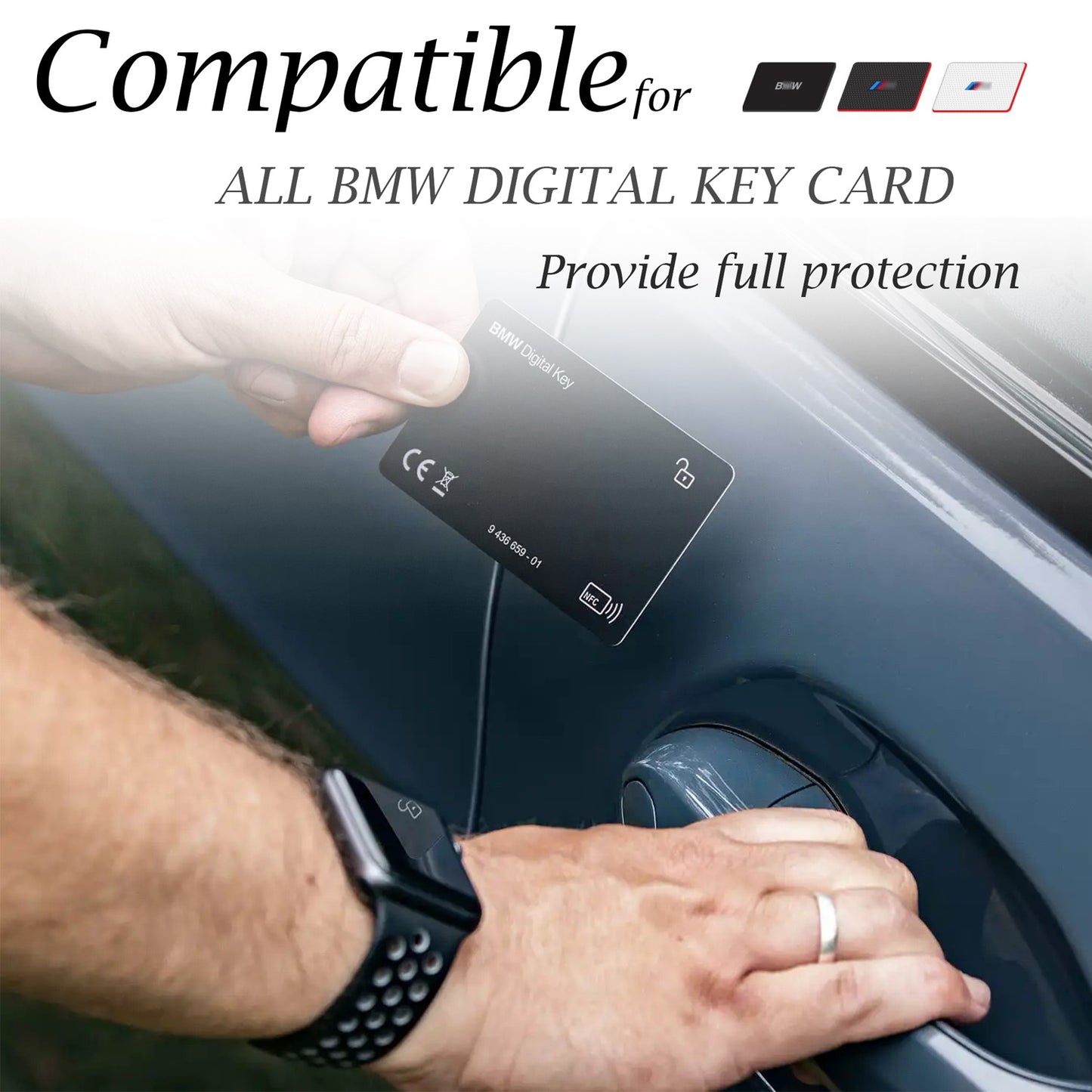 Vitodeco Premium Leather Digital Key Card Case Cove Protector Compatible with BMW