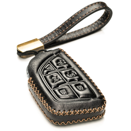 Vitodeco Superior Leather Key Fob Case Compatible for Cadillac Escalade 2021-2025, 6-Button