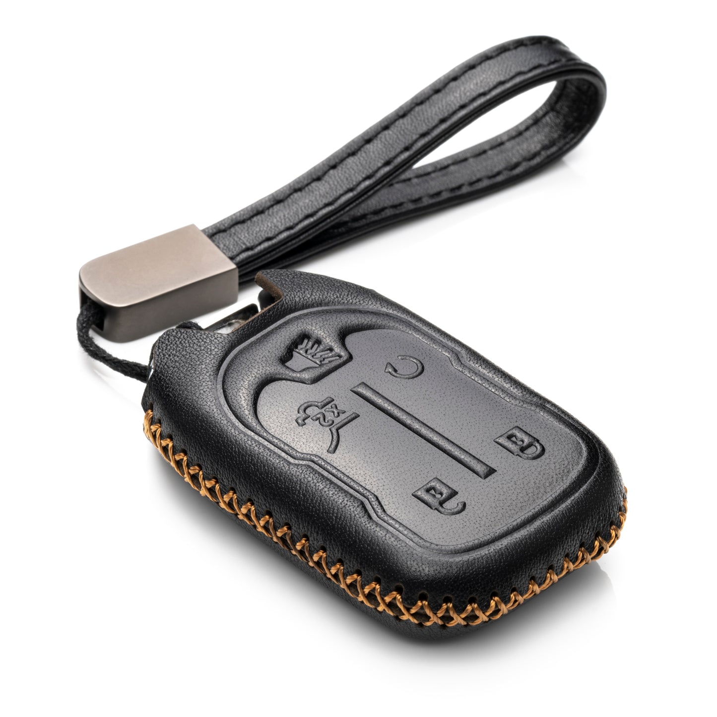 Vitodeco Leather Key Fob Case Compatible for GMC Acadia, GMC Terrain 2017-2025, 5-Button