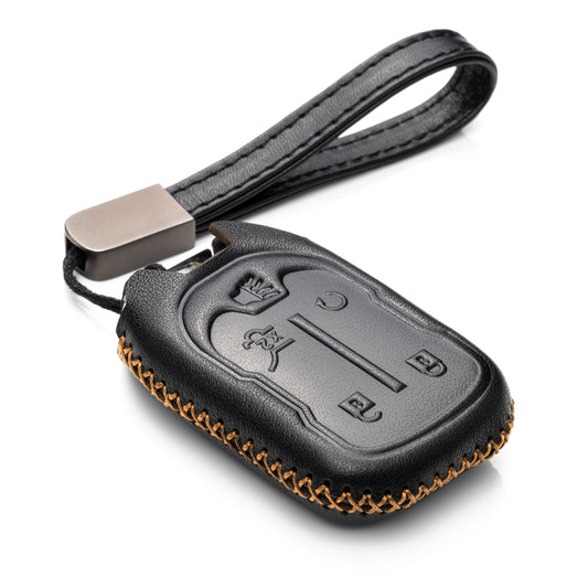 Vitodeco Genuine Leather Smart Key Fob Case with Leather Strap Compatible for GMC Acadia, GMC Terrain 2017 - 2025