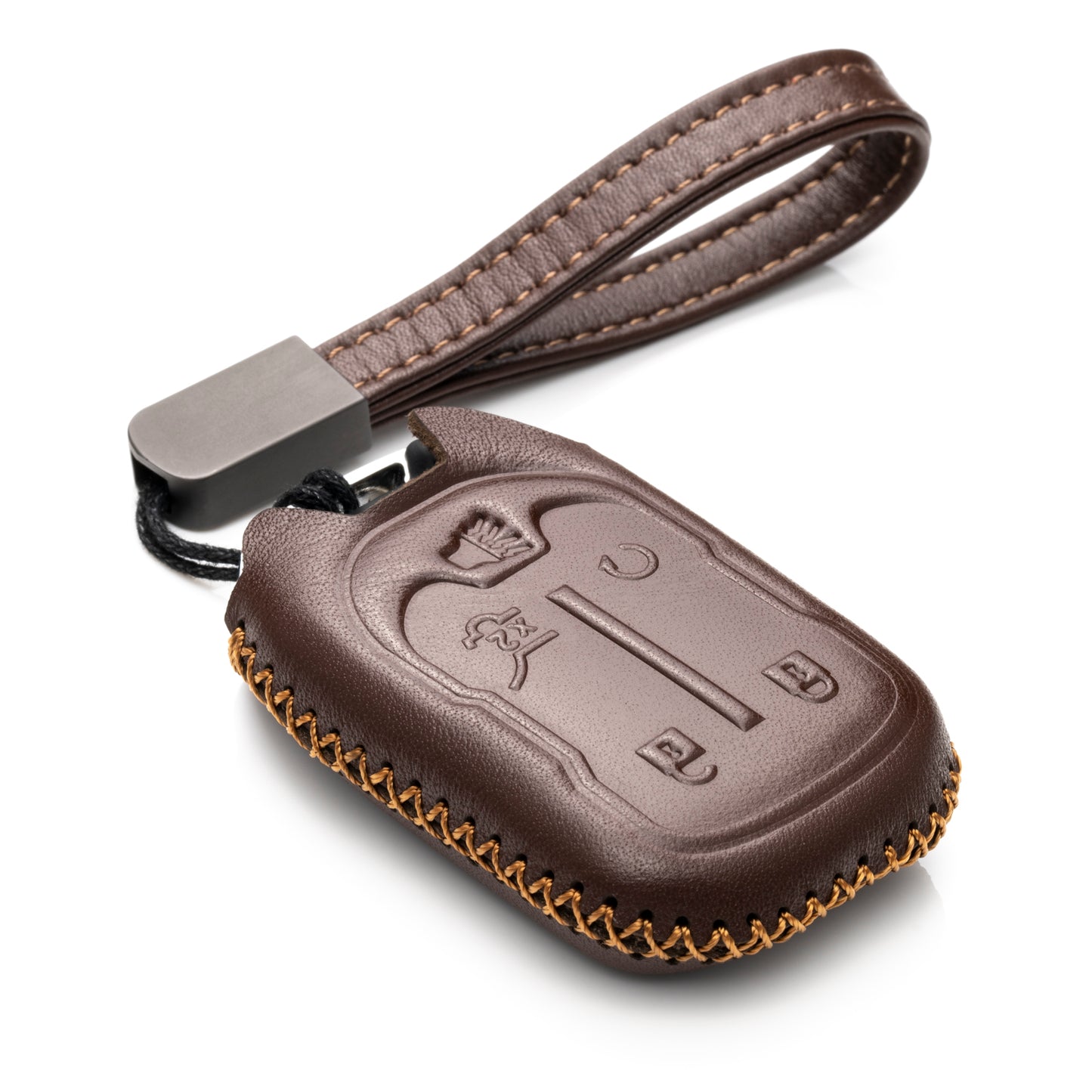 Vitodeco Leather Key Fob Case Compatible for GMC Acadia, GMC Terrain 2017-2025, 5-Button