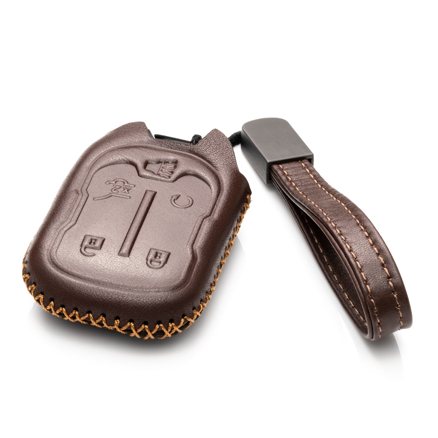 Vitodeco Leather Key Fob Case Compatible for GMC Acadia, GMC Terrain 2017-2025, 5-Button