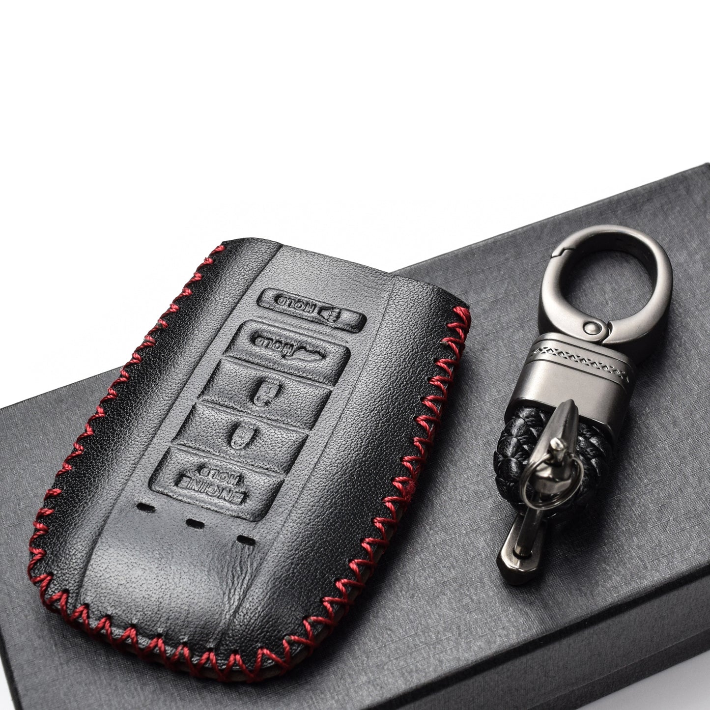 Vitodeco Leather Key Fob Case Compatible for Acura RDX, MDX, ILX, TLX 2016-2021, 5-Button