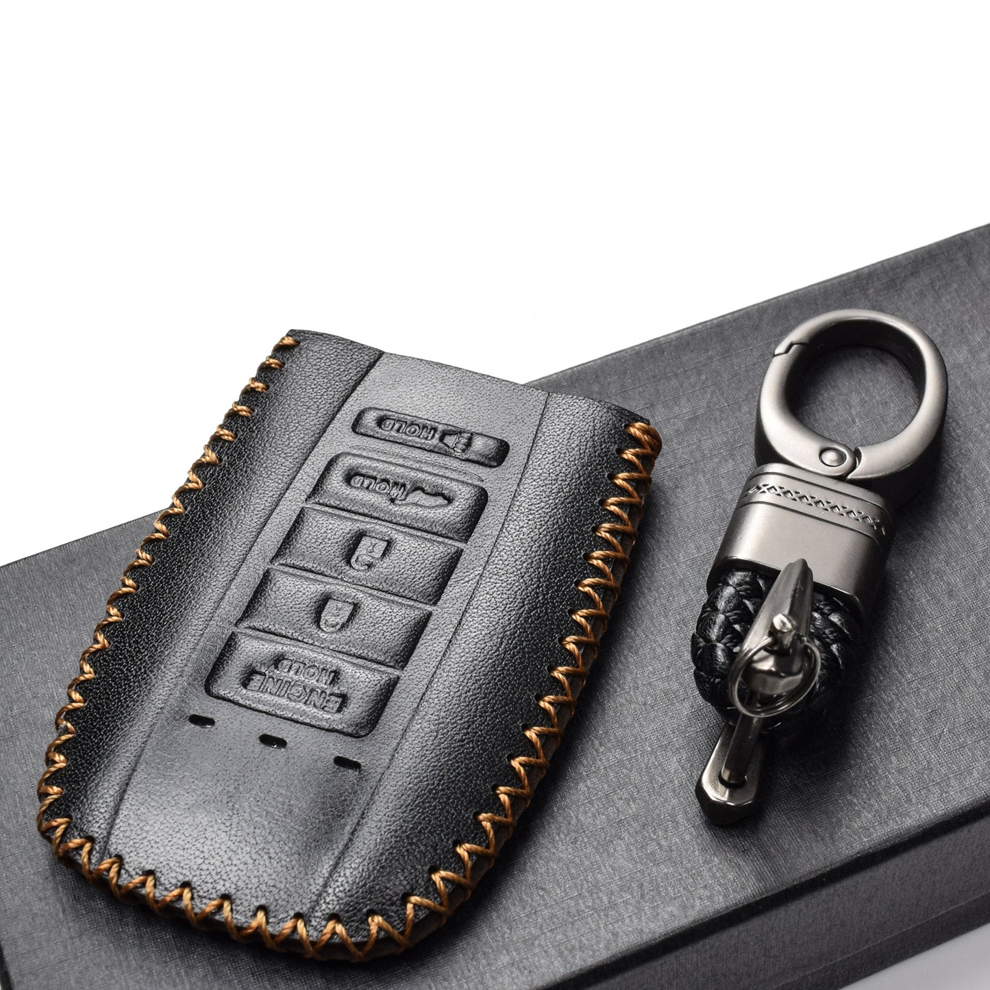 Vitodeco Leather Key Fob Case Compatible for Acura RDX, MDX, ILX, TLX 2016-2021, 5-Button