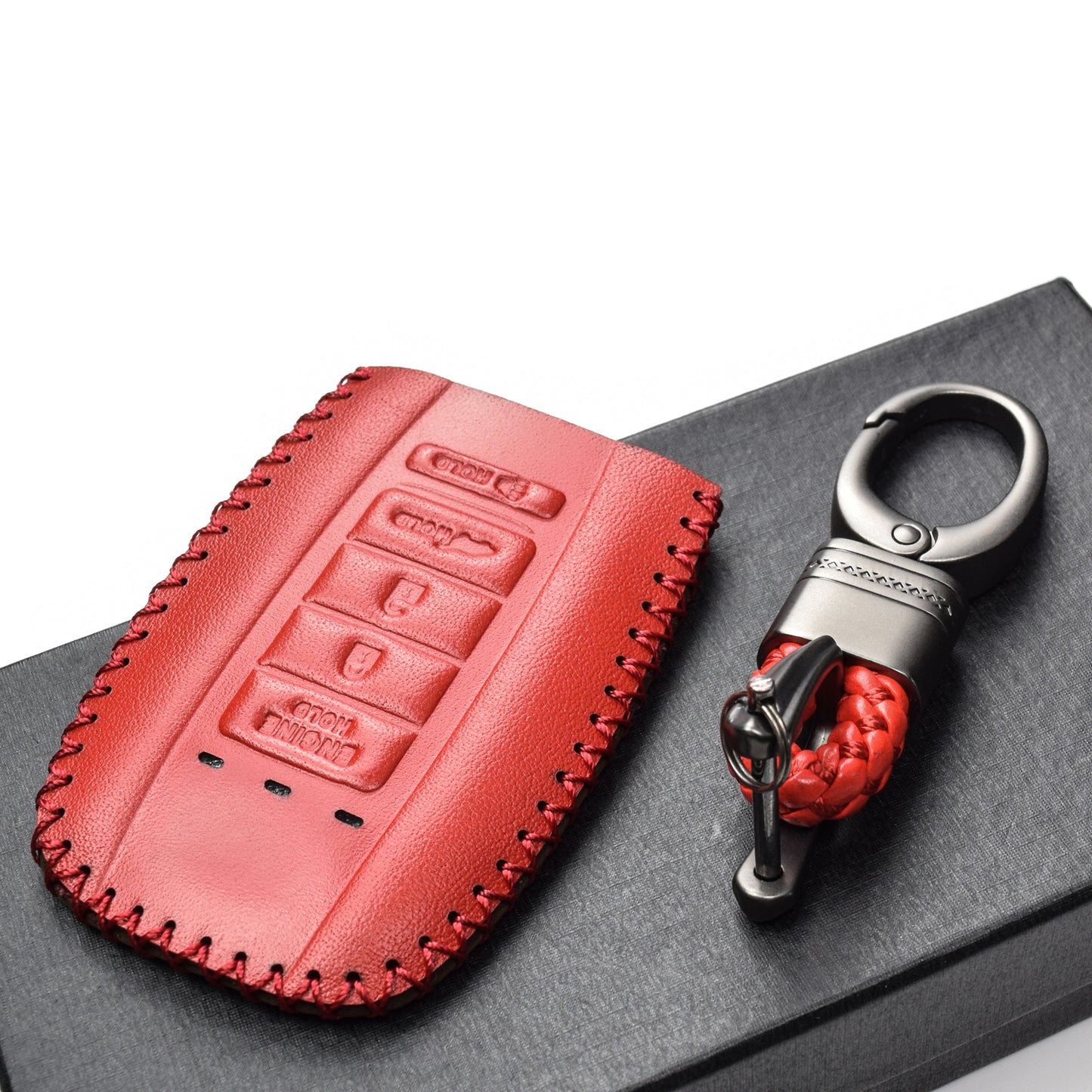 Vitodeco Leather Key Fob Case Compatible for Acura RDX, MDX, ILX, TLX 2016-2021, 5-Button