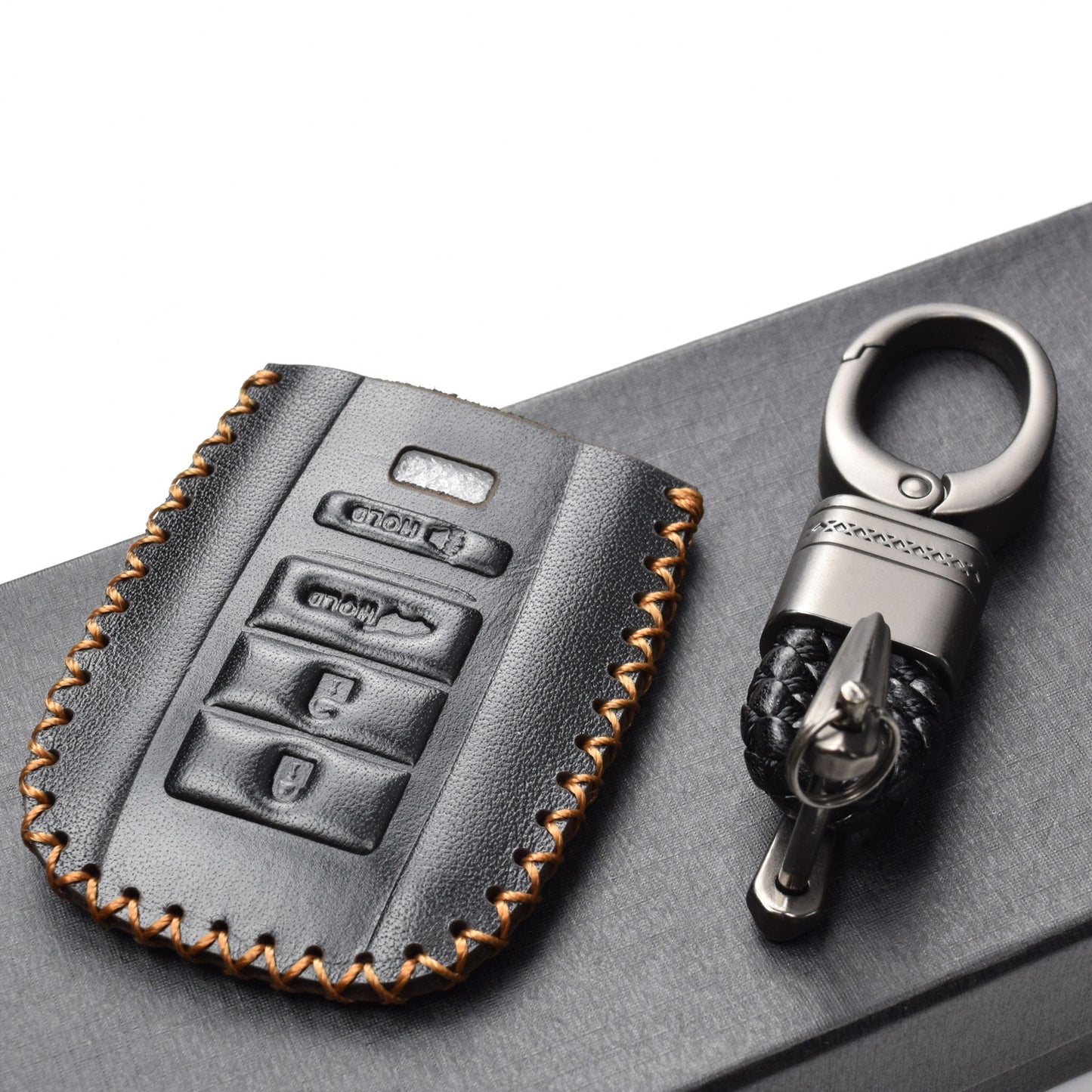 Vitodeco Leather Key Fob Case Compatible for Acura RDX, MDX, ILX, TLX 2016-2020, 4-Button