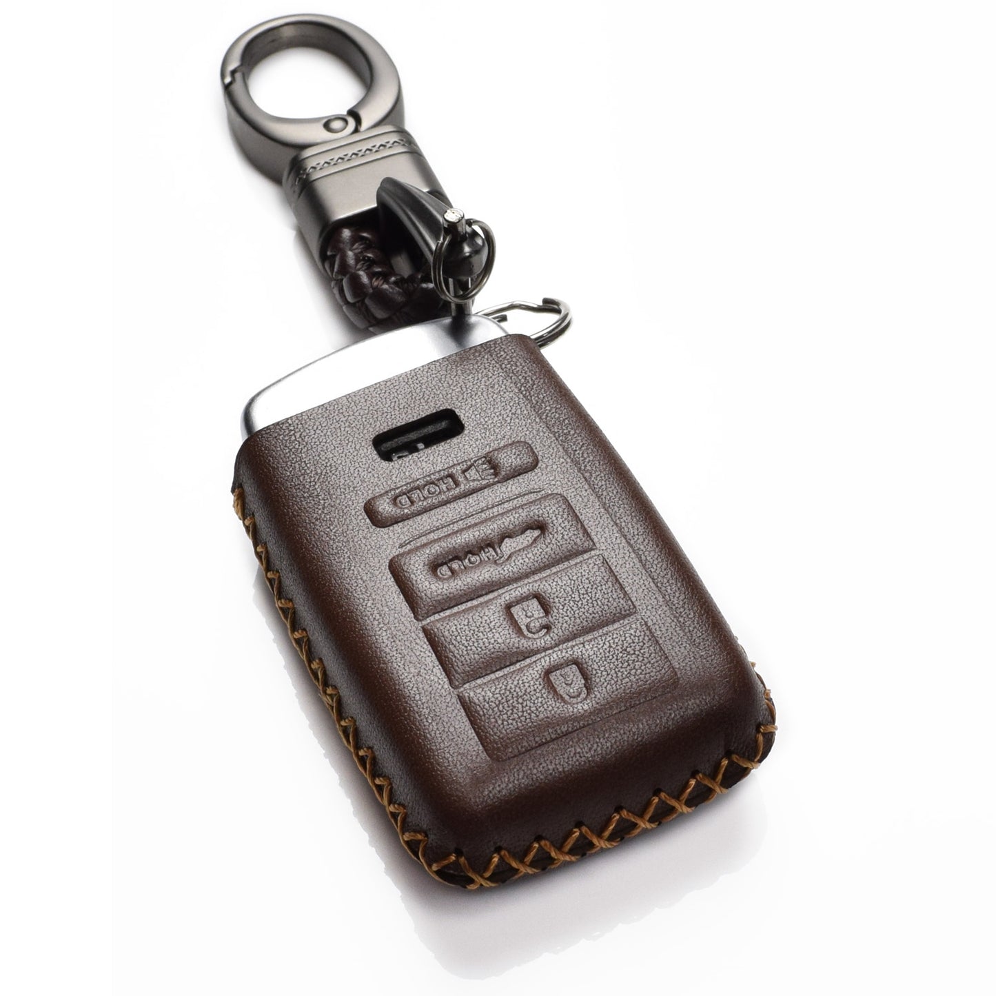 Vitodeco Leather Key Fob Case Compatible for Acura RDX, MDX, ILX, TLX 2016-2020, 4-Button