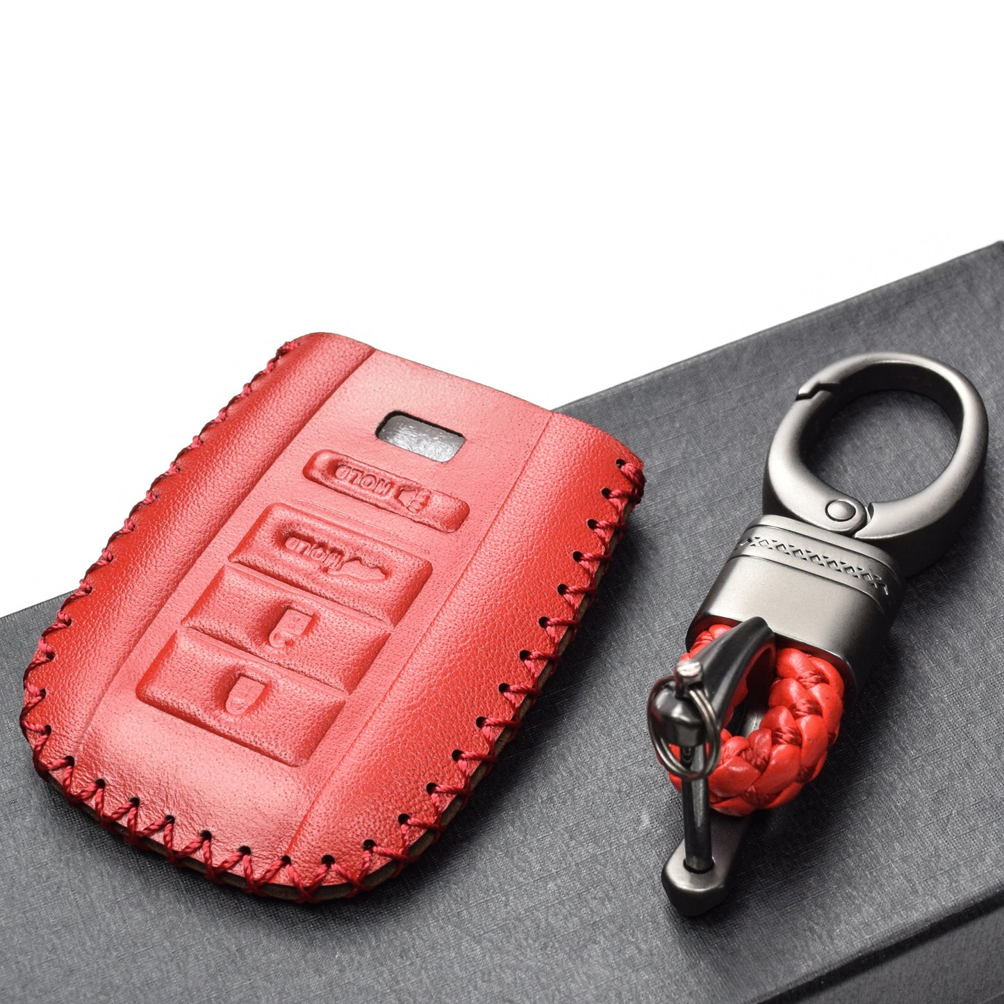 Vitodeco Leather Key Fob Case Compatible for Acura RDX, MDX, ILX, TLX 2016-2020, 4-Button