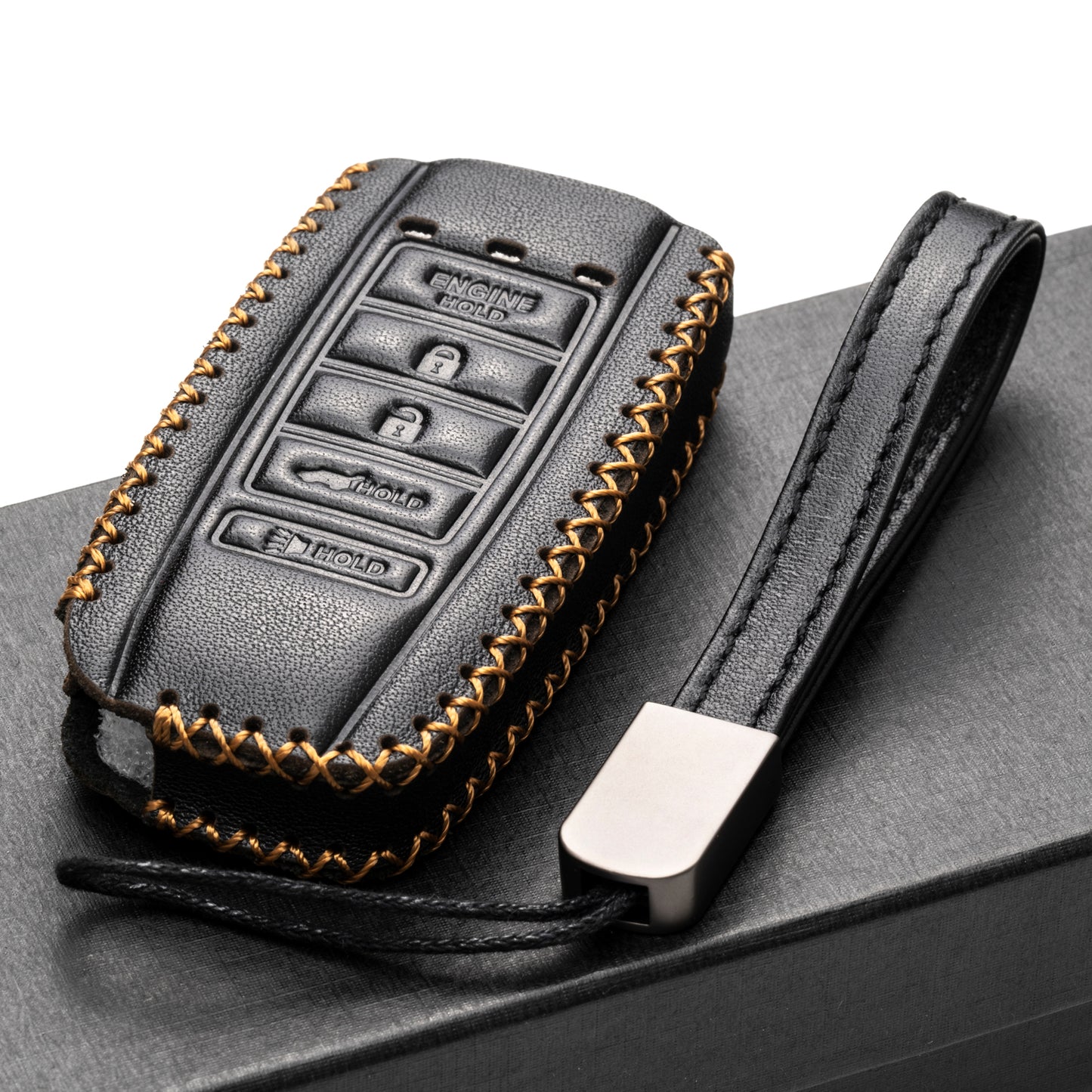 Vitodeco 5-Button Leather Smart Key Fob Case Compatible with Acura RDX, MDX, ILX 2016 - 2021, Acura TLX 2016 - 2022, Acura Integra 2023