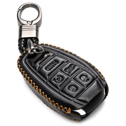 Vitodeco Leather Key Fob Case Compatible for Alfa Romeo Giulia, Stelvio, Tonale 2017-2025, 5-Button