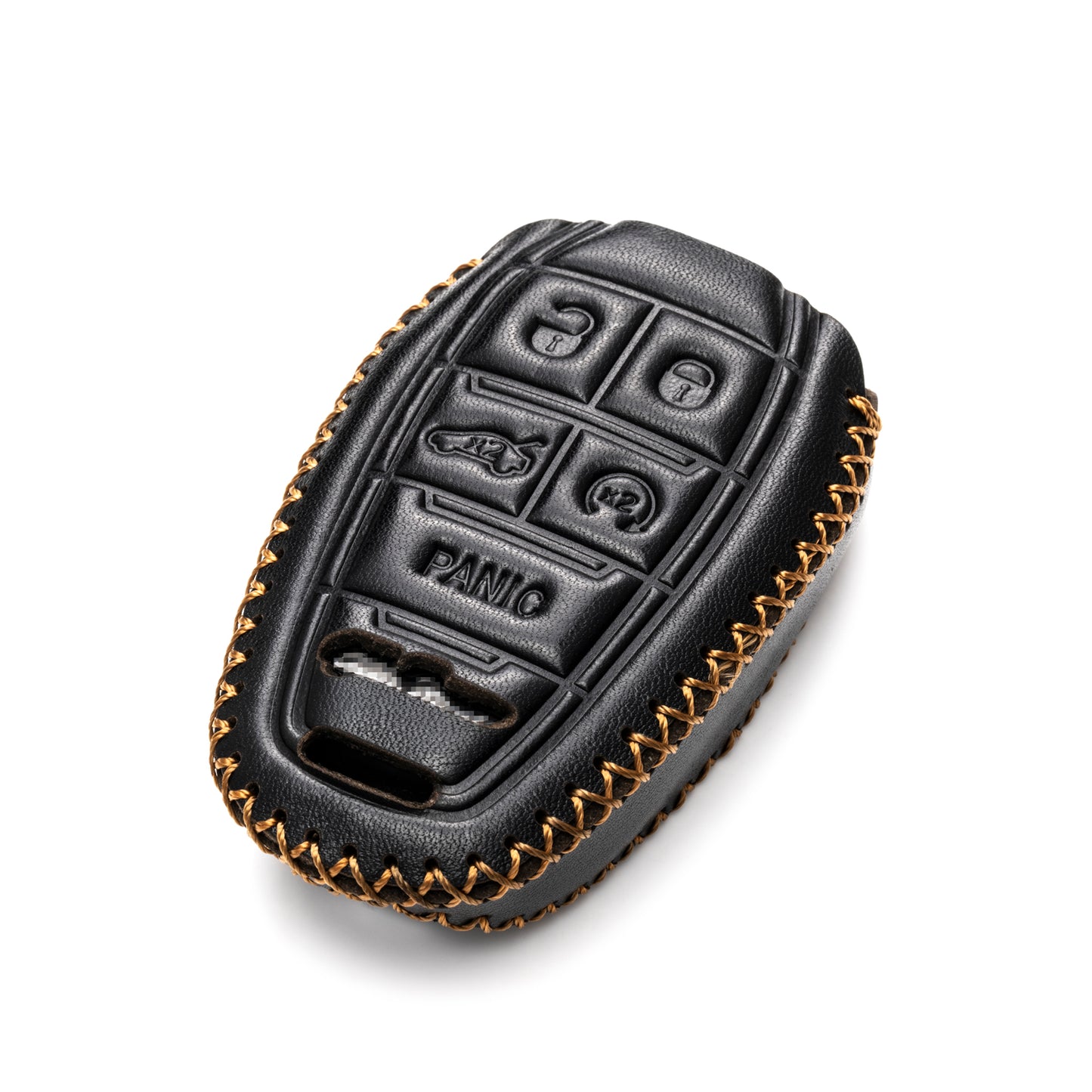 Vitodeco Genuine Leather Smart Key Fob Case Protector with Key Chain Compatible for Alfa Romeo Giulia, Stelvio, 4C Spider 2017 - 2024
