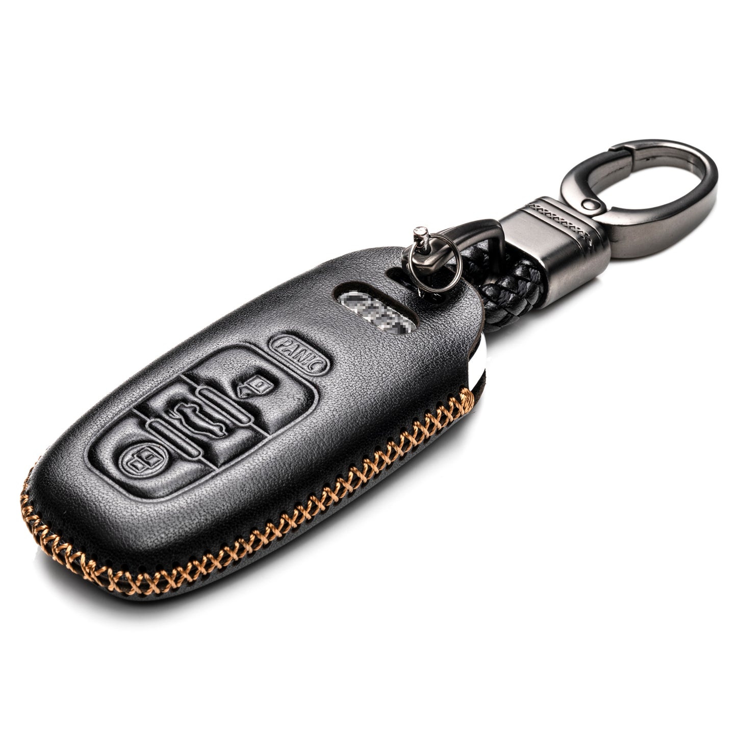 Vitodeco Leather Key Fob Case Compatible for Audi A3, A4, A5, A6, A7, S5, S7, Q5, RS, 4-Button