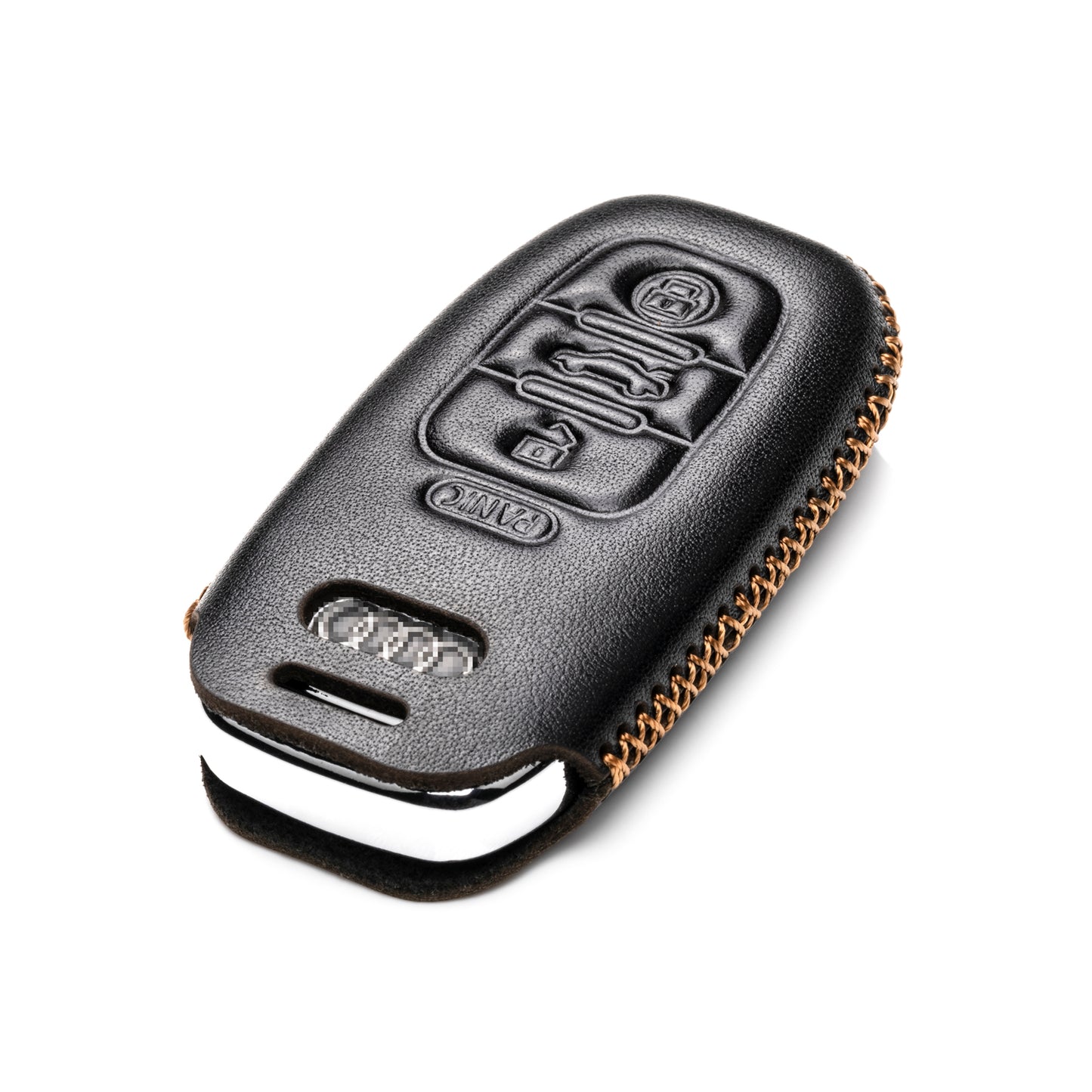 Vitodeco Leather Key Fob Case Compatible for Audi A3, A4, A5, A6, A7, S5, S7, Q5, RS, 4-Button