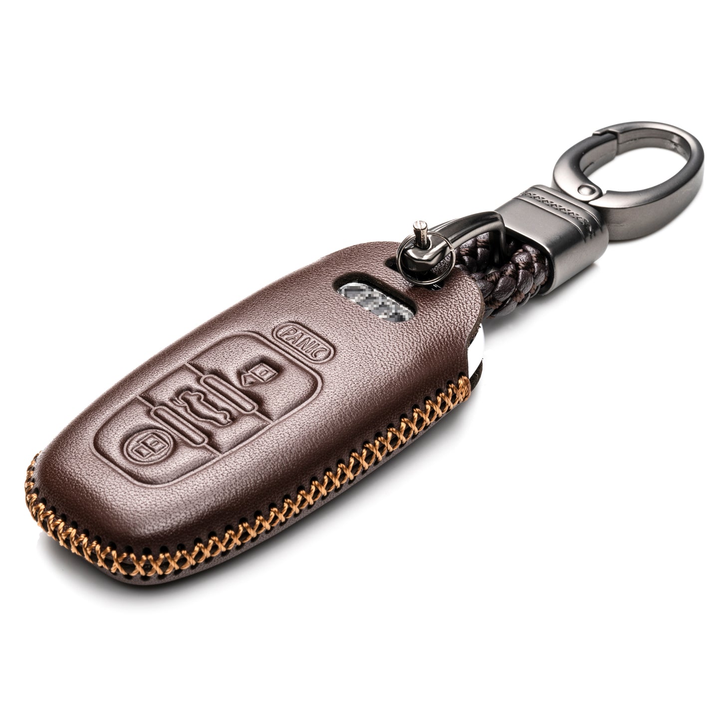 Vitodeco Leather Key Fob Case Compatible for Audi A3, A4, A5, A6, A7, S5, S7, Q5, RS, 4-Button