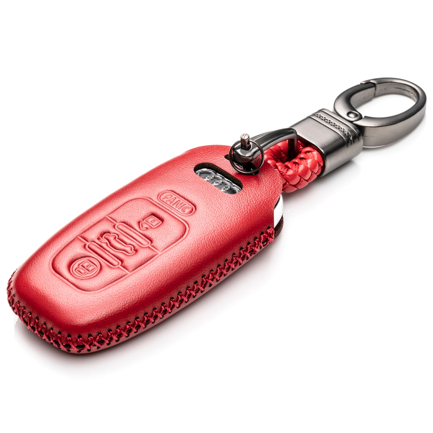 Vitodeco Leather Key Fob Case Compatible for Audi A3, A4, A5, A6, A7, S5, S7, Q5, RS, 4-Button