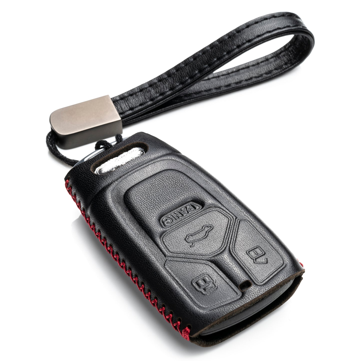 Vitodeco Leather Key Fob Case Compatible for Audi A4, A5, Q7, S4, S5, SQ5, TT 2017-2022, 4-Button