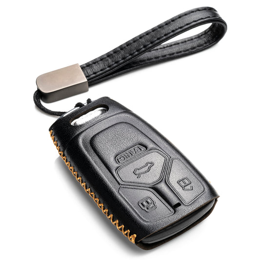 Vitodeco Leather Key Fob Case Compatible for Audi A4, A5, Q7, S4, S5, SQ5, TT 2017-2022, 4-Button