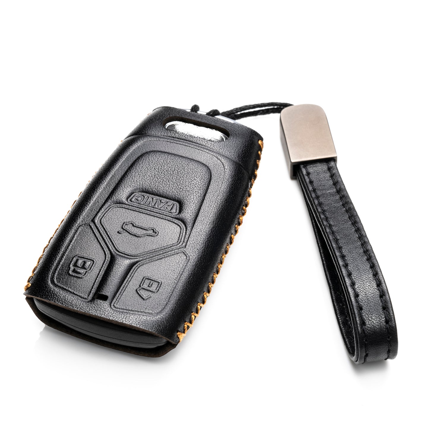 Vitodeco Leather Key Fob Case Compatible for Audi A4, A5, Q7, S4, S5, SQ5, TT 2017-2022, 4-Button