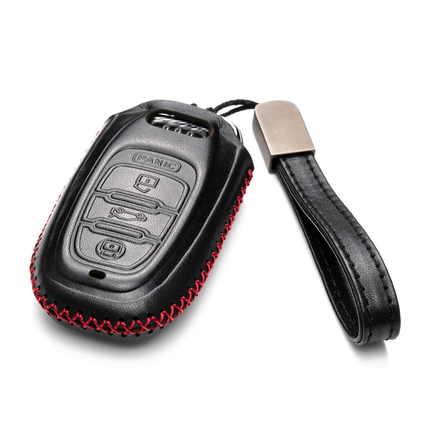 Vitodeco Leather Key Fob Case Compatible for Audi A3, A4, A5, A6, A7, S5, S7, Q5, RS, 3-Button