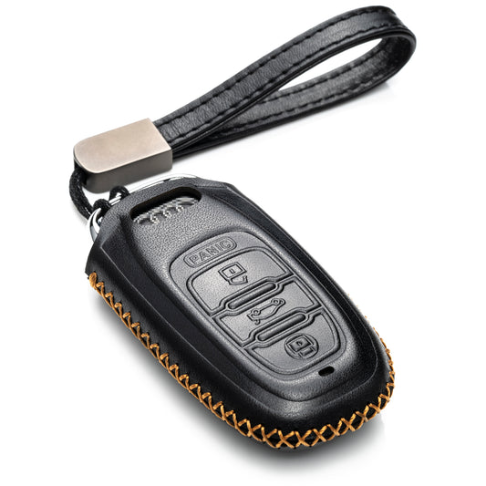 Vitodeco Leather Key Fob Case Compatible for Audi A3, A4, A5, A6, A7, S5, S7, Q5, RS, 3-Button