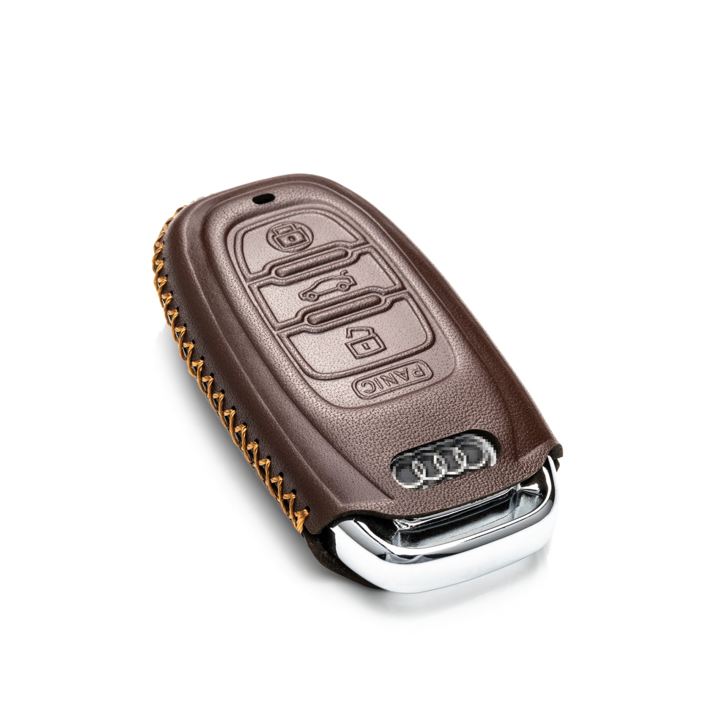 Vitodeco Leather Key Fob Case Compatible for Audi A3, A4, A5, A6, A7, S5, S7, Q5, RS, 3-Button