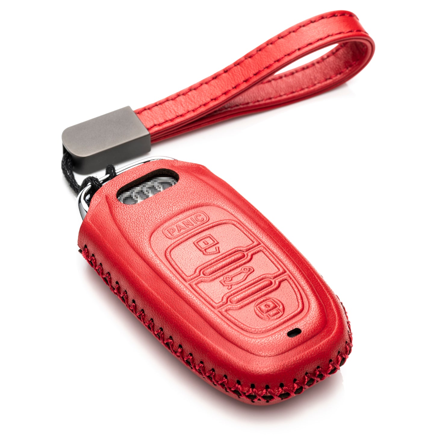 Vitodeco Leather Key Fob Case Compatible for Audi A3, A4, A5, A6, A7, S5, S7, Q5, RS, 3-Button