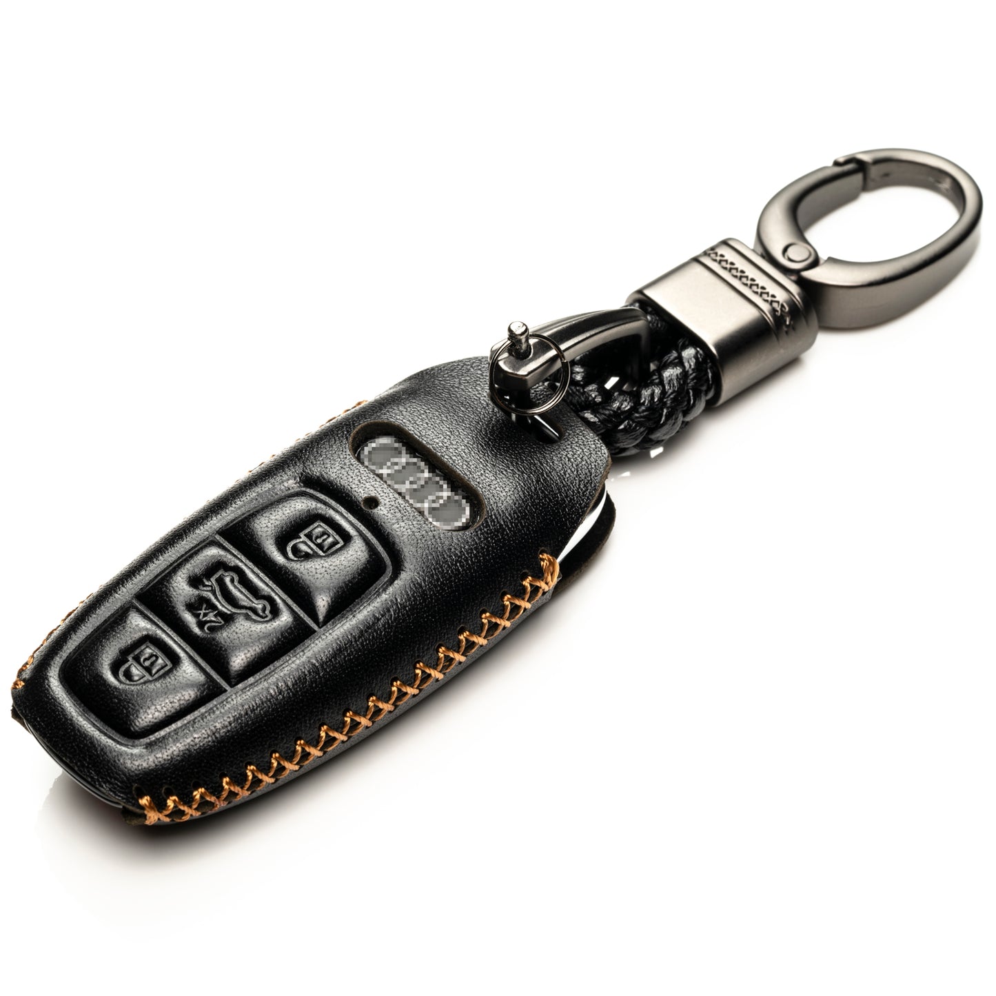 Vitodeco 4-Button Leather Smart Key Fob Case Compatible with Audi Q7, Q8, SQ7, SQ8, A7, A8, A5, A6, S7, S5, S6, S8 2019-2024