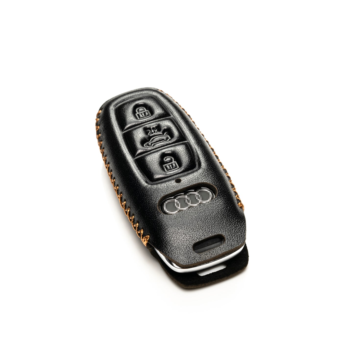 Vitodeco 4-Button Leather Smart Key Fob Case Compatible with Audi Q7, Q8, SQ7, SQ8, A7, A8, A5, A6, S7, S5, S6, S8 2019-2024