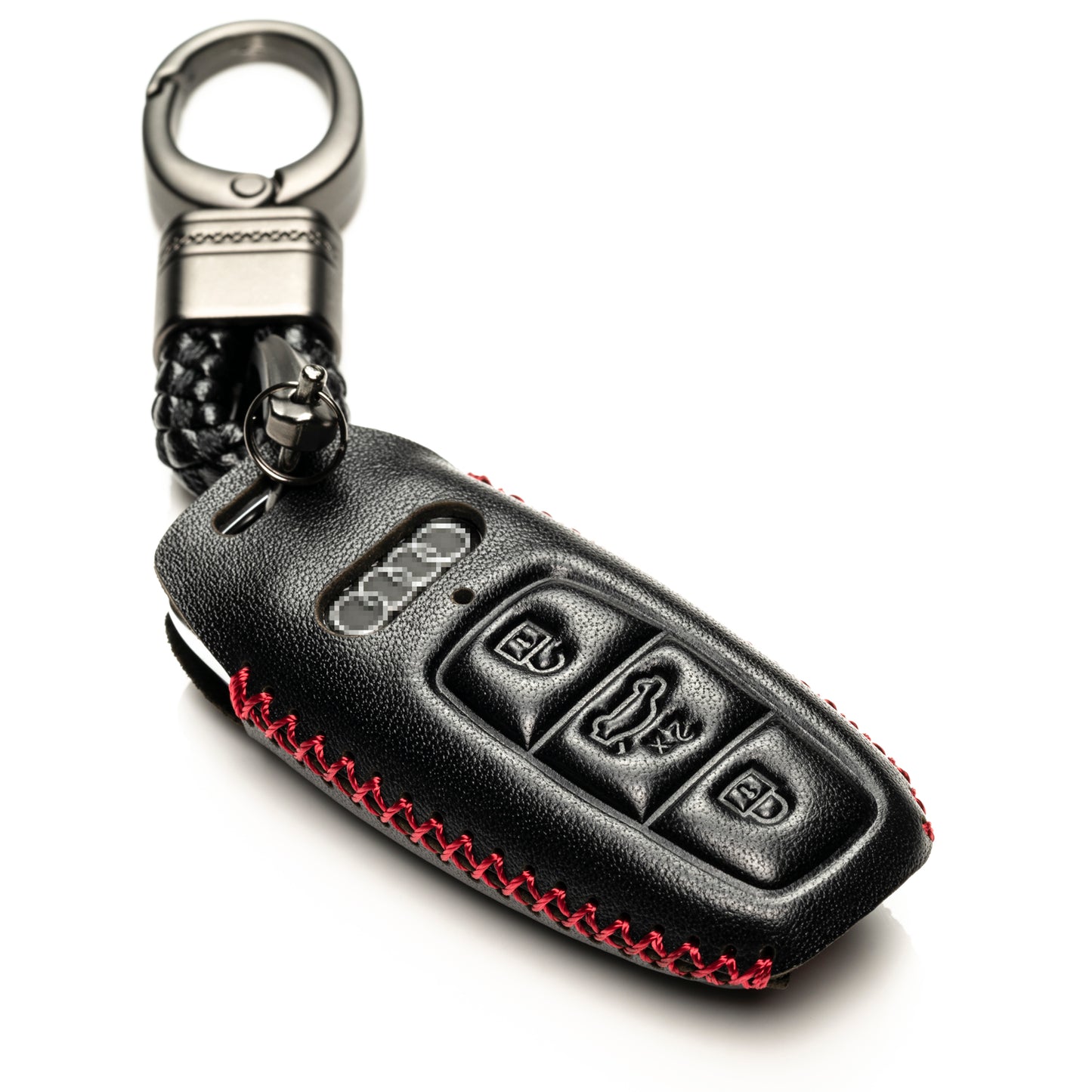 Vitodeco 4-Button Leather Smart Key Fob Case Compatible with Audi Q7, Q8, SQ7, SQ8, A7, A8, A5, A6, S7, S5, S6, S8 2019-2024