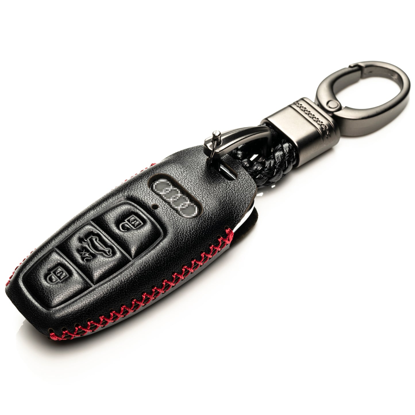 Vitodeco 4-Button Leather Smart Key Fob Case Compatible with Audi Q7, Q8, SQ7, SQ8, A7, A8, A5, A6, S7, S5, S6, S8 2019-2024