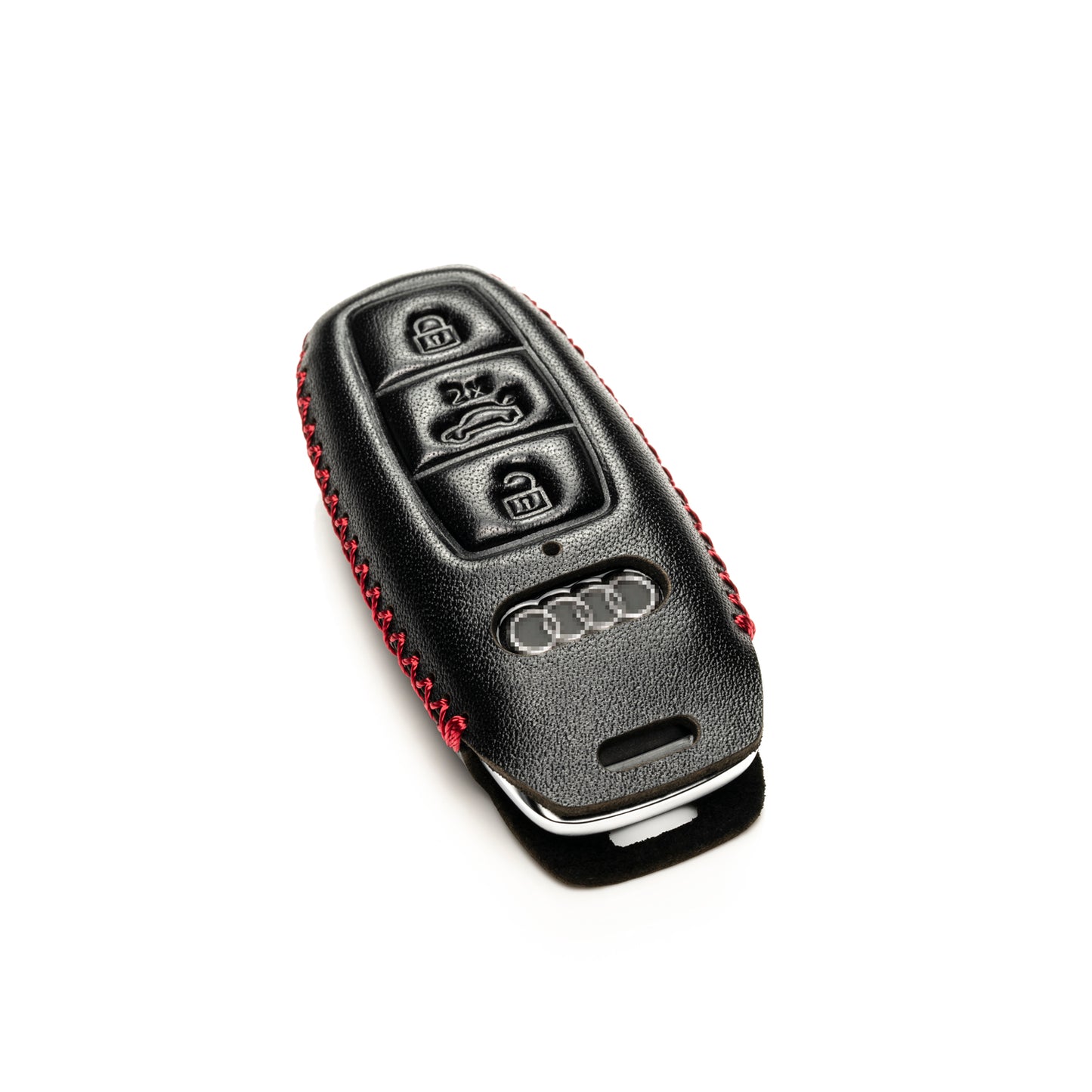 Vitodeco 4-Button Leather Smart Key Fob Case Compatible with Audi Q7, Q8, SQ7, SQ8, A7, A8, A5, A6, S7, S5, S6, S8 2019-2024