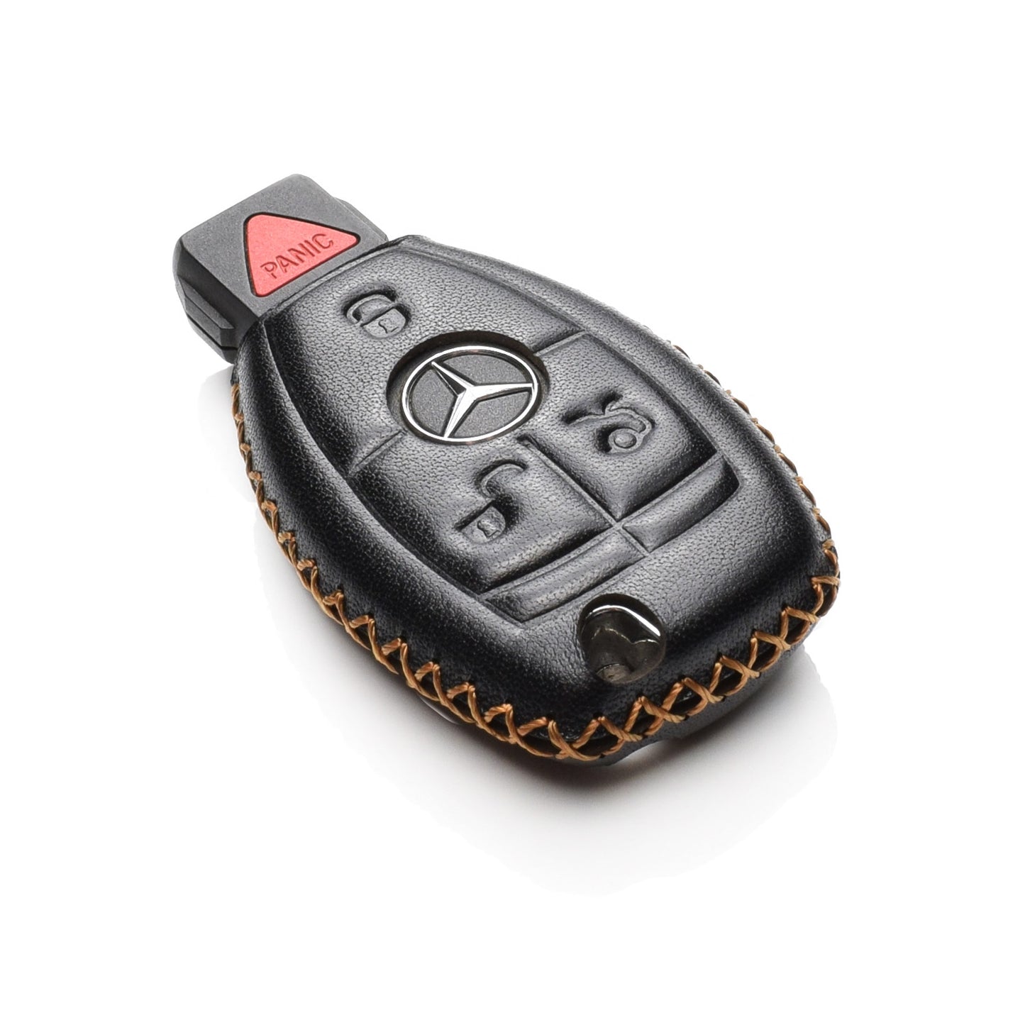 Vitodeco 3 or 4 Buttons Leather Smart Key Fob Case Cover Compatible for Mercedes Benz